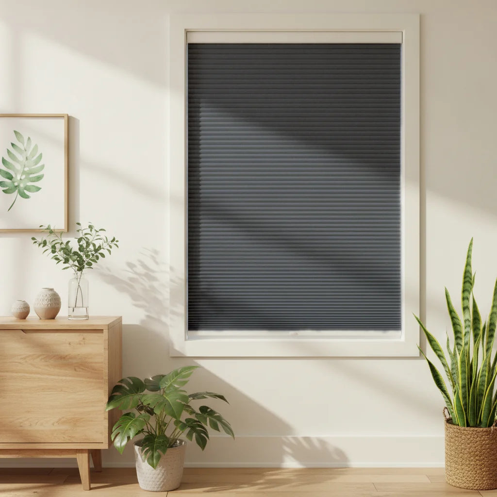 Custom Blackout Cellular Shades - OM3-5 in Dining Corner