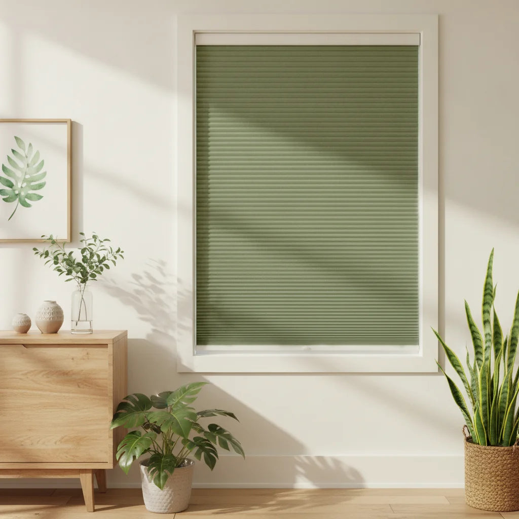 Custom Blackout Cellular Shades - OM3-8 in Dining Corner