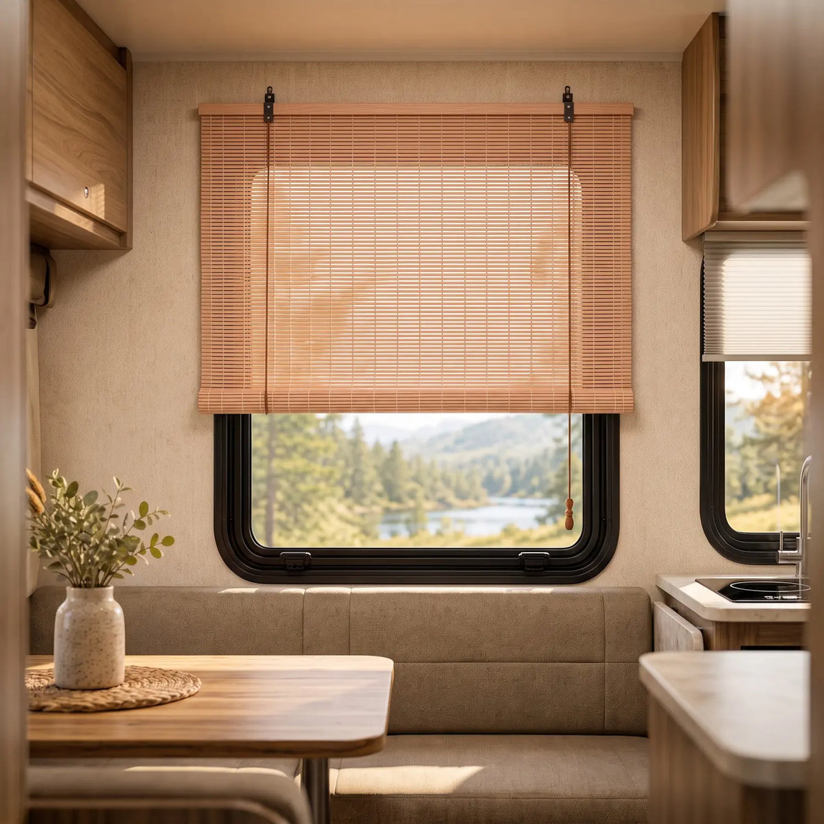 RV Bamboo Blinds for Camper Van & Motorhome Windows | Natural Bamboo Privacy | Custom Made