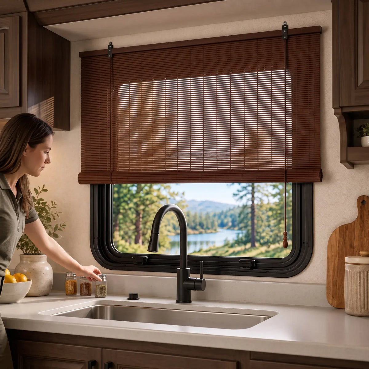 RV Bamboo Blinds for Camper Van & Motorhome Windows | Natural Bamboo Privacy | Custom Made
