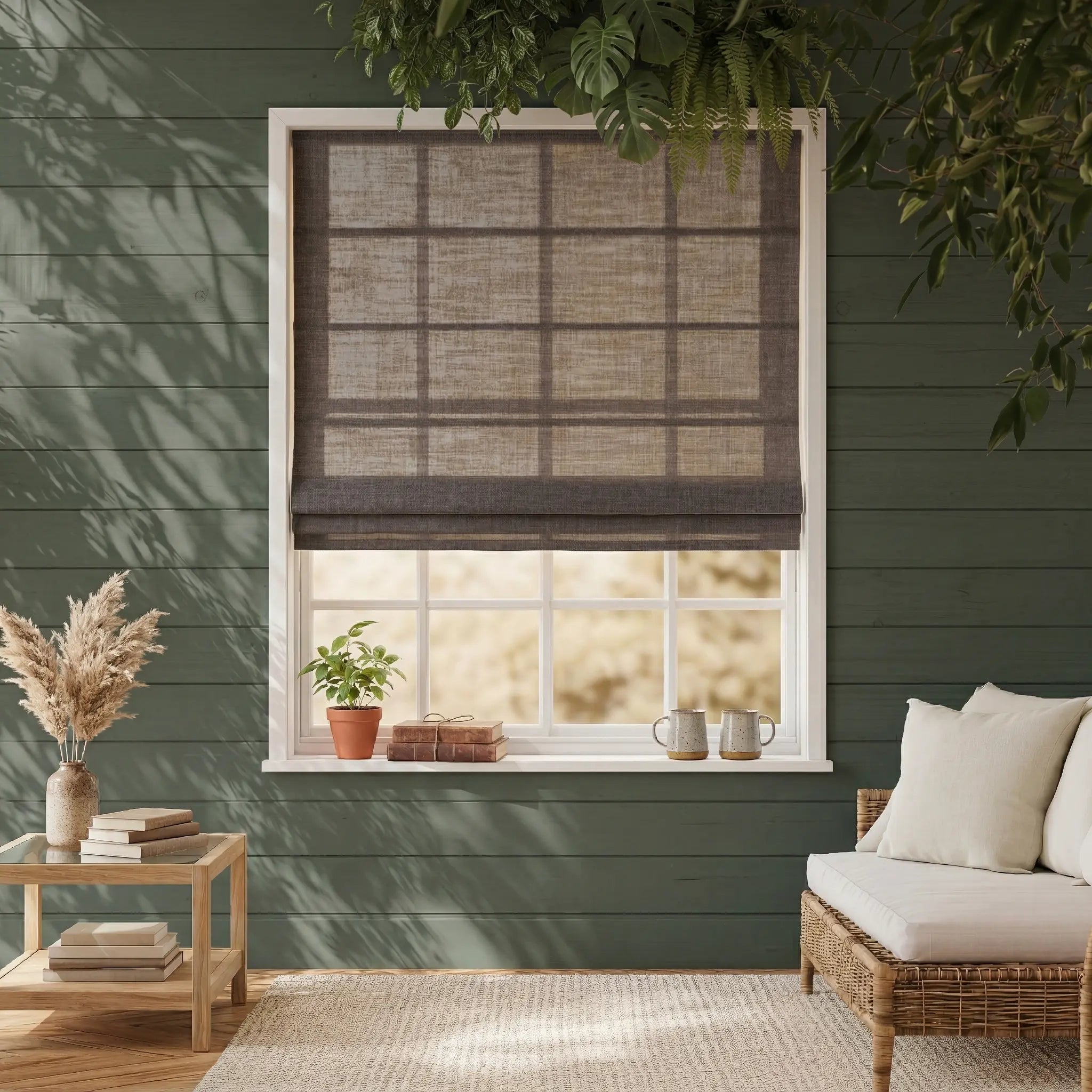 Costom Roman Shades Dark Brown 1038-21