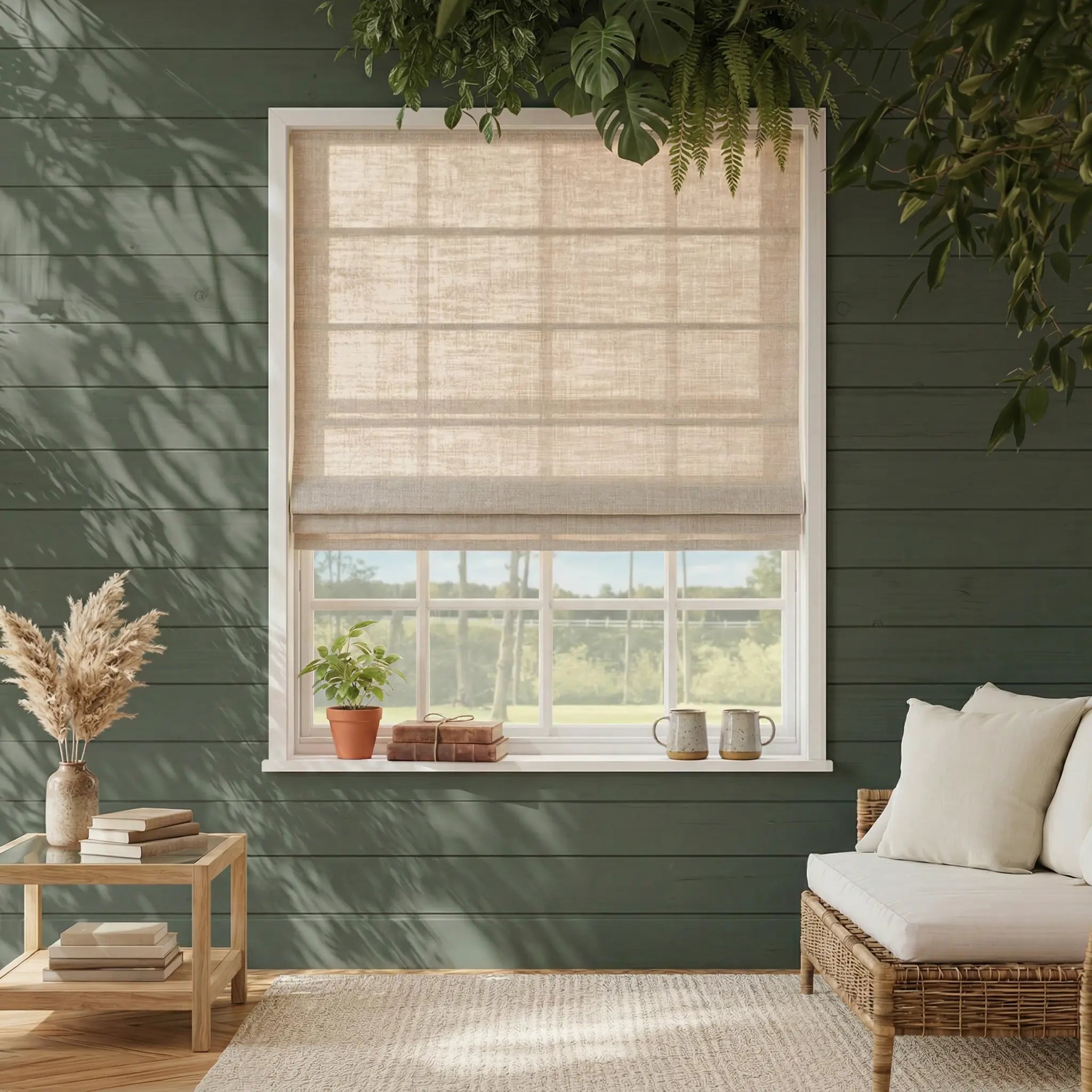 Costom Roman Shades Pale Gravel 1038-5