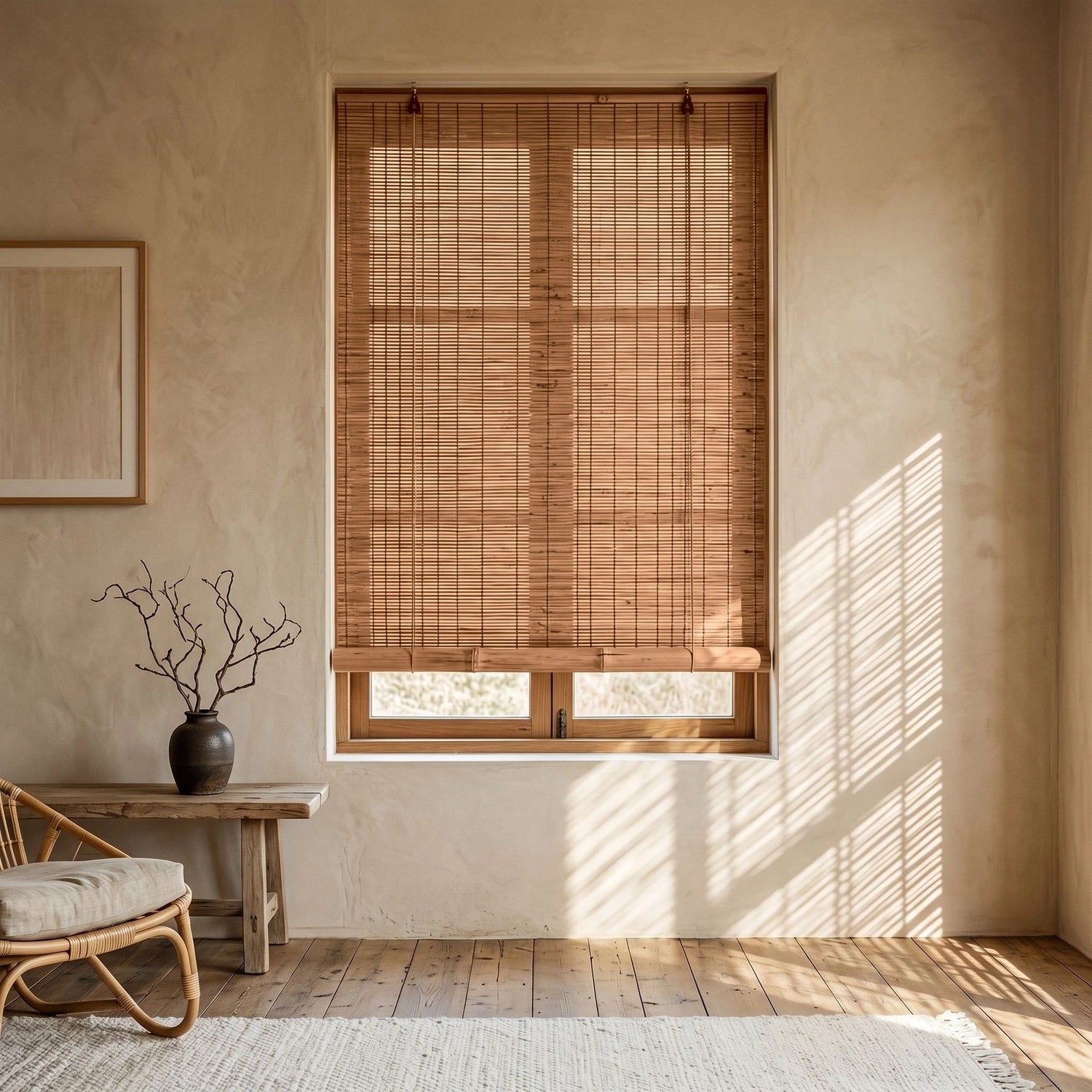Custom Bamboo Blinds - Cinnamon Reed in Wabi Living