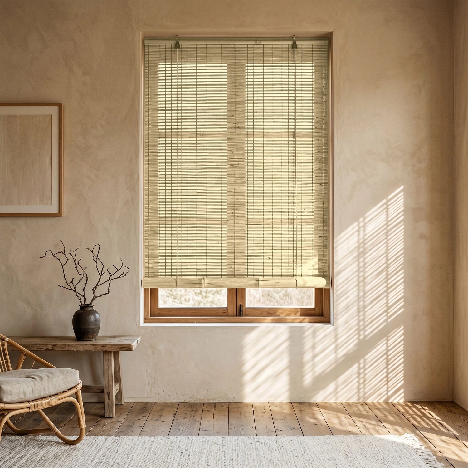 Custom Bamboo Blinds - Sand Beige in Wabi Living