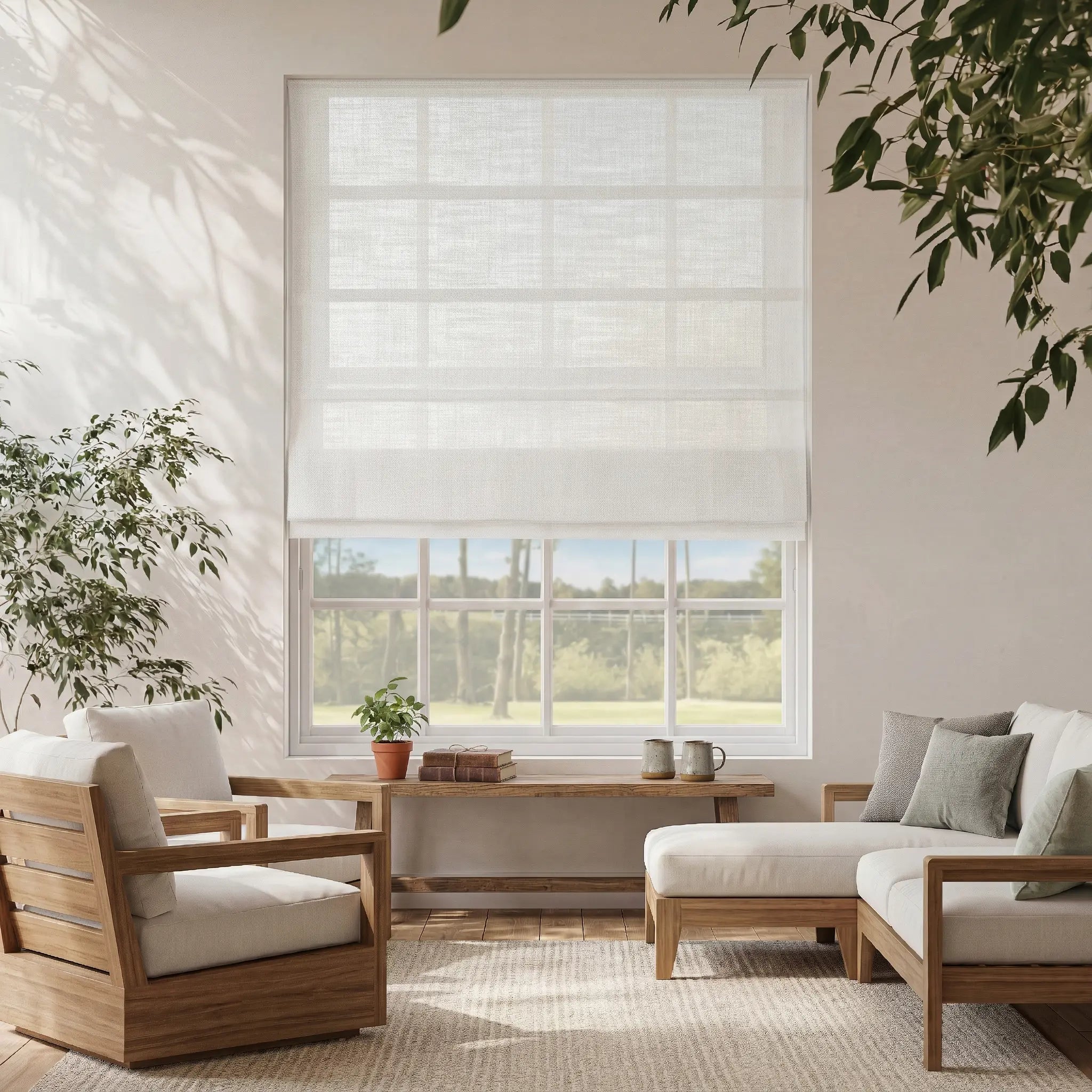Costom Roman Shades Off White W1234-1