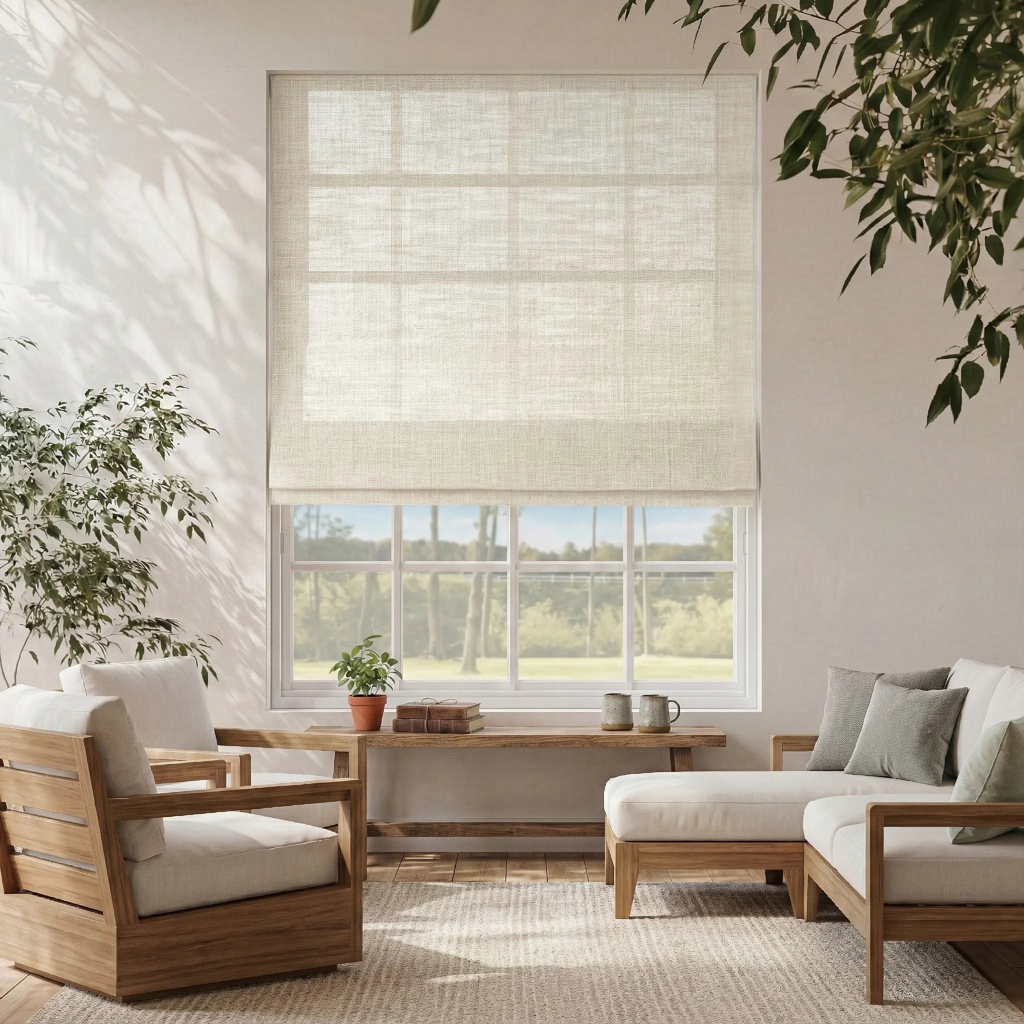 Fernloom Linen Roman Shades | Soft Light Filtering | Custom Made