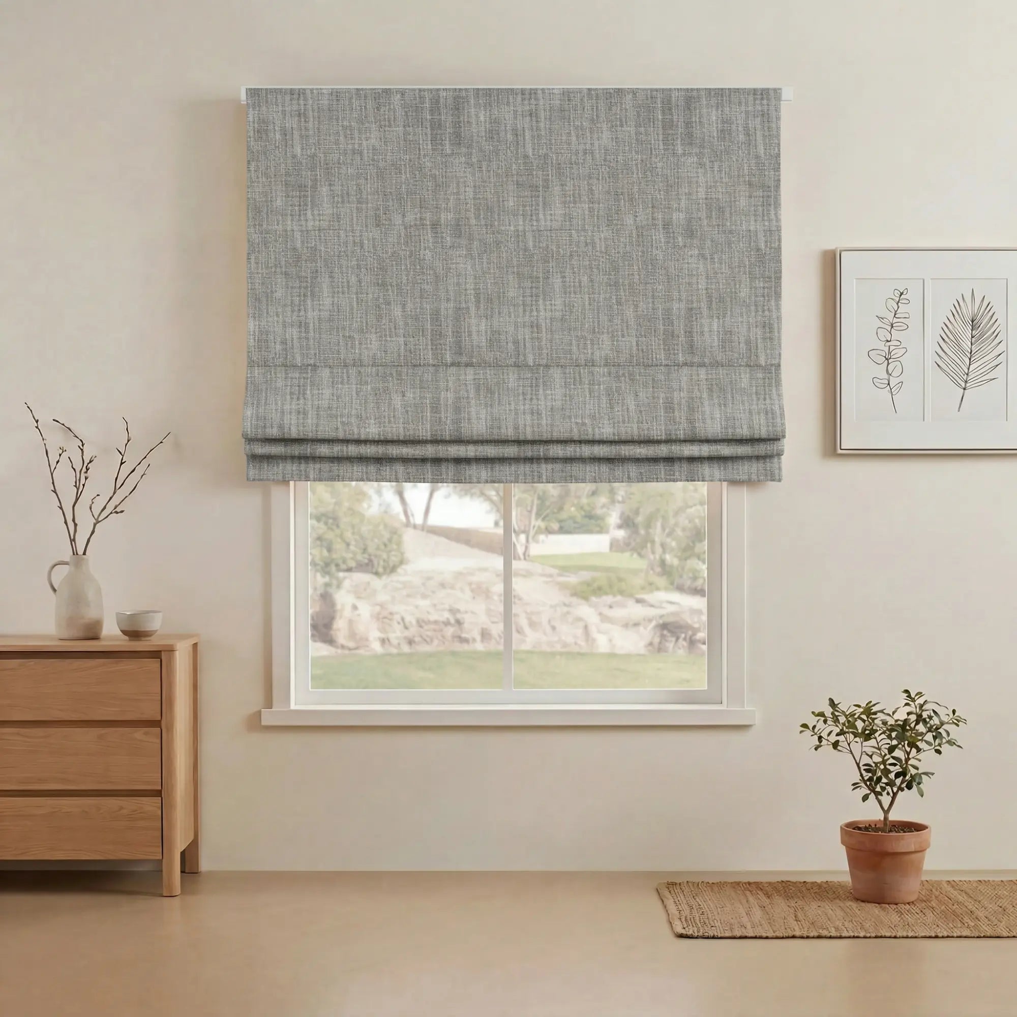 Grovefall Blackout Roman Shades | Bamboo Texture | Custom Made