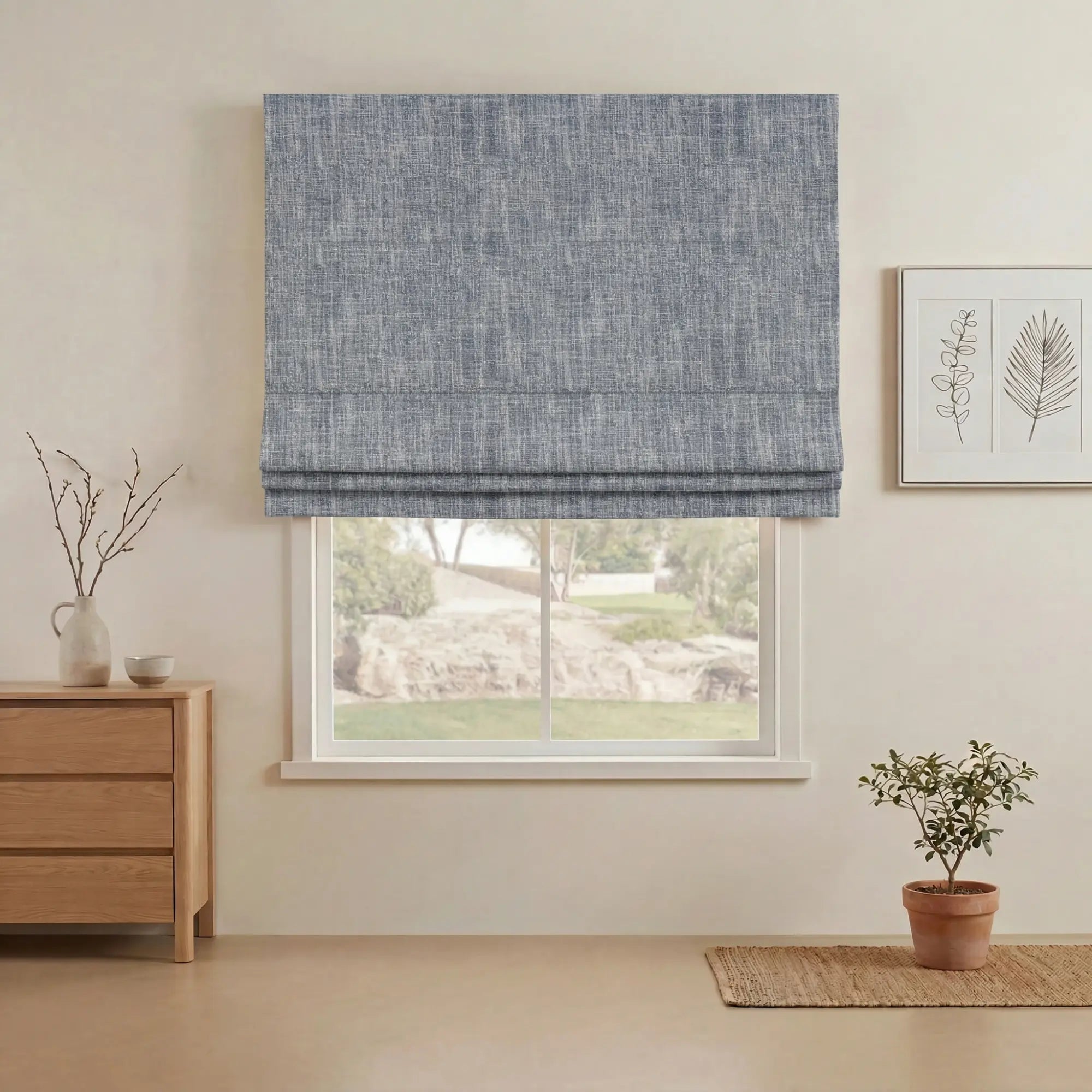 Grovefall Blackout Roman Shades | Bamboo Texture | Custom Made