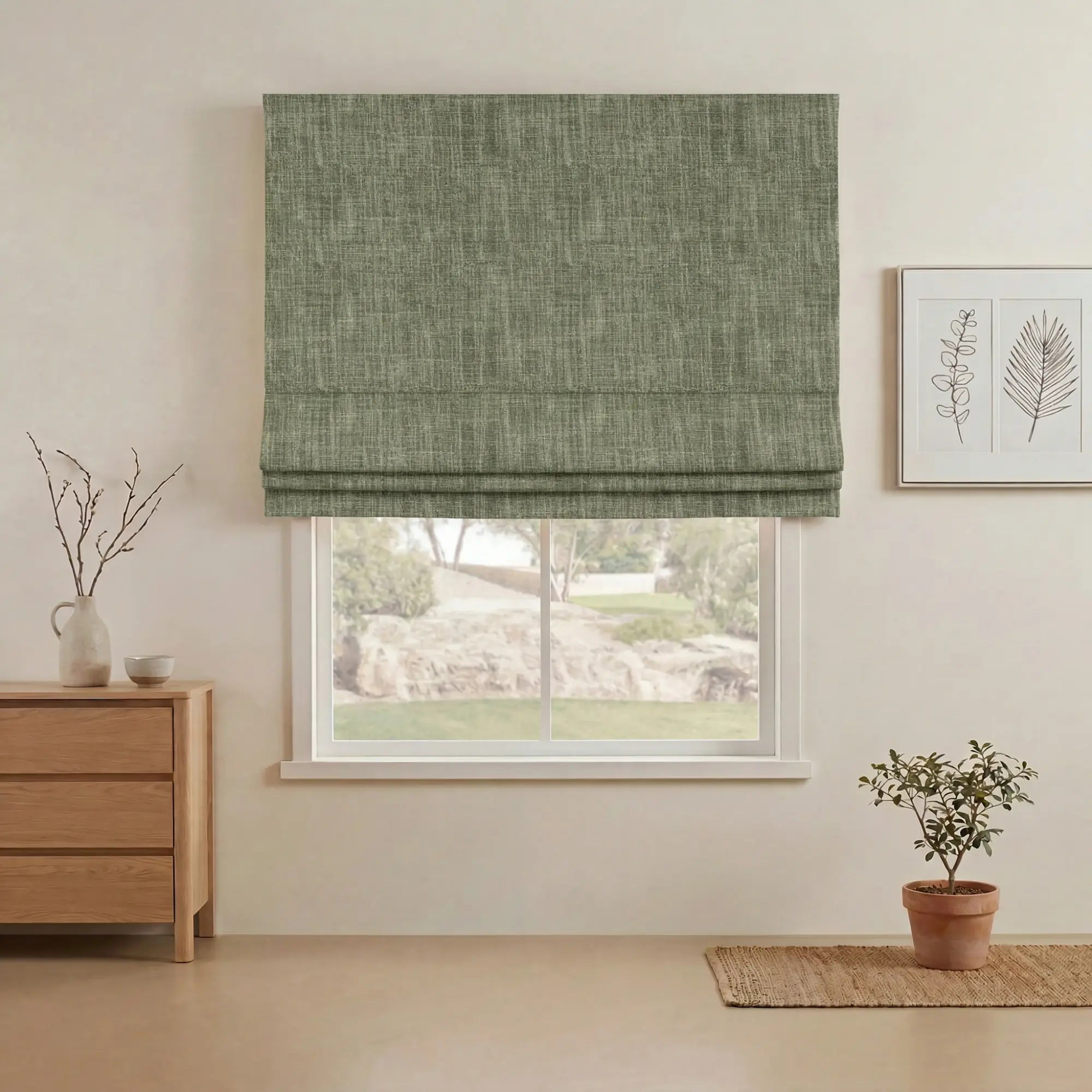 Grovefall Blackout Roman Shades | Bamboo Texture | Custom Made