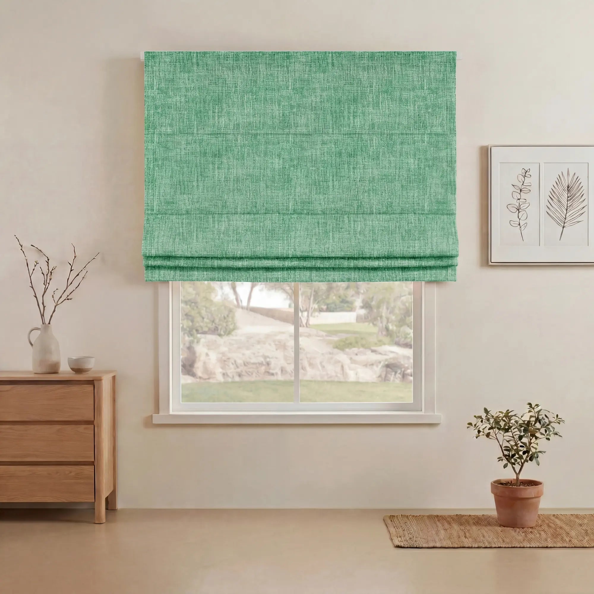 Grovefall Blackout Roman Shades | Bamboo Texture | Custom Made