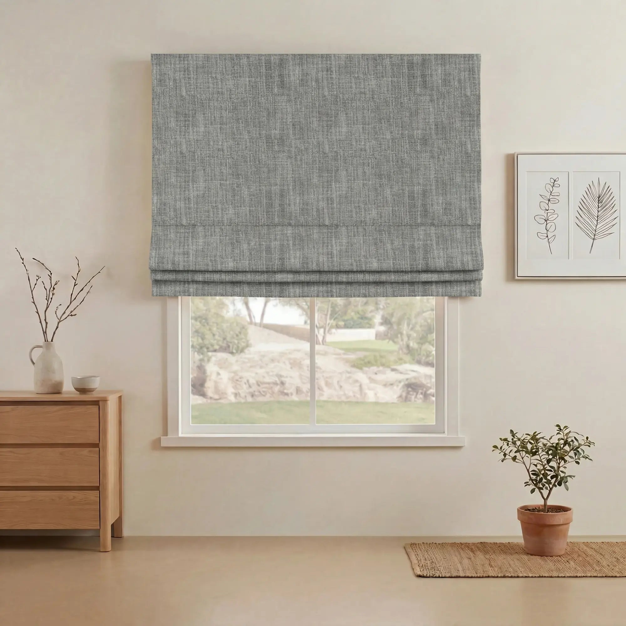Grovefall Blackout Roman Shades | Bamboo Texture | Custom Made