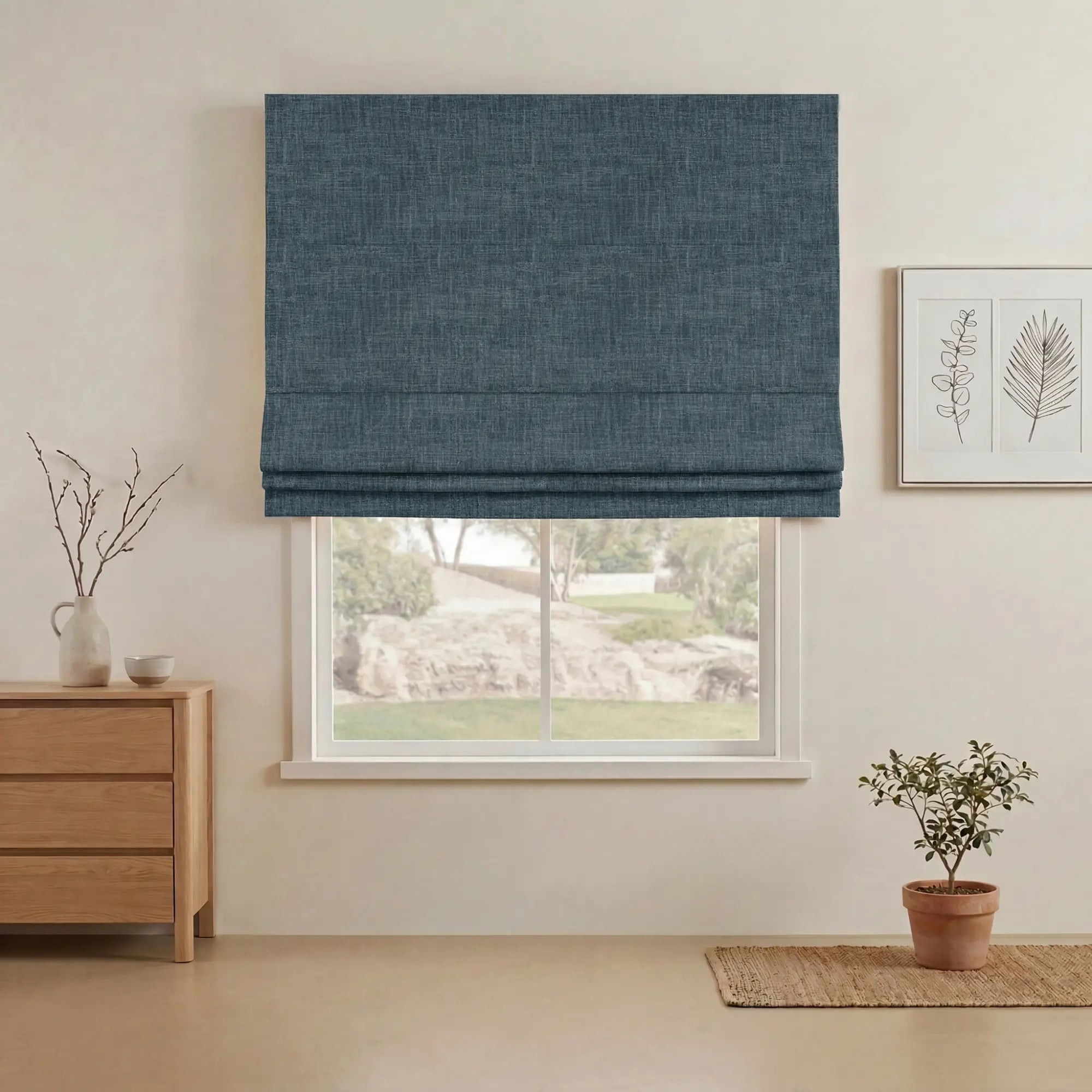 Grovefall Blackout Roman Shades | Bamboo Texture | Custom Made