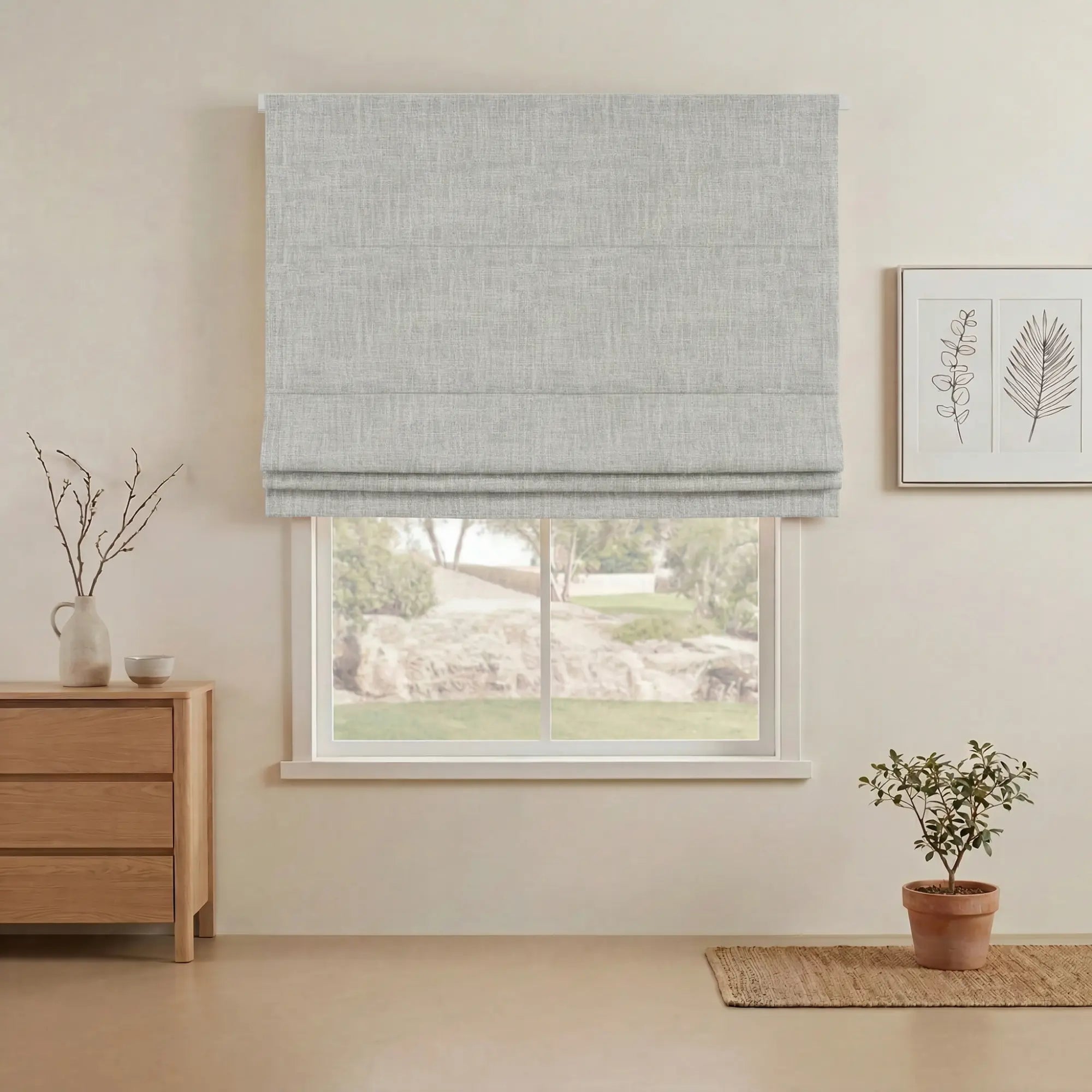 Grovefall Blackout Roman Shades | Bamboo Texture | Custom Made