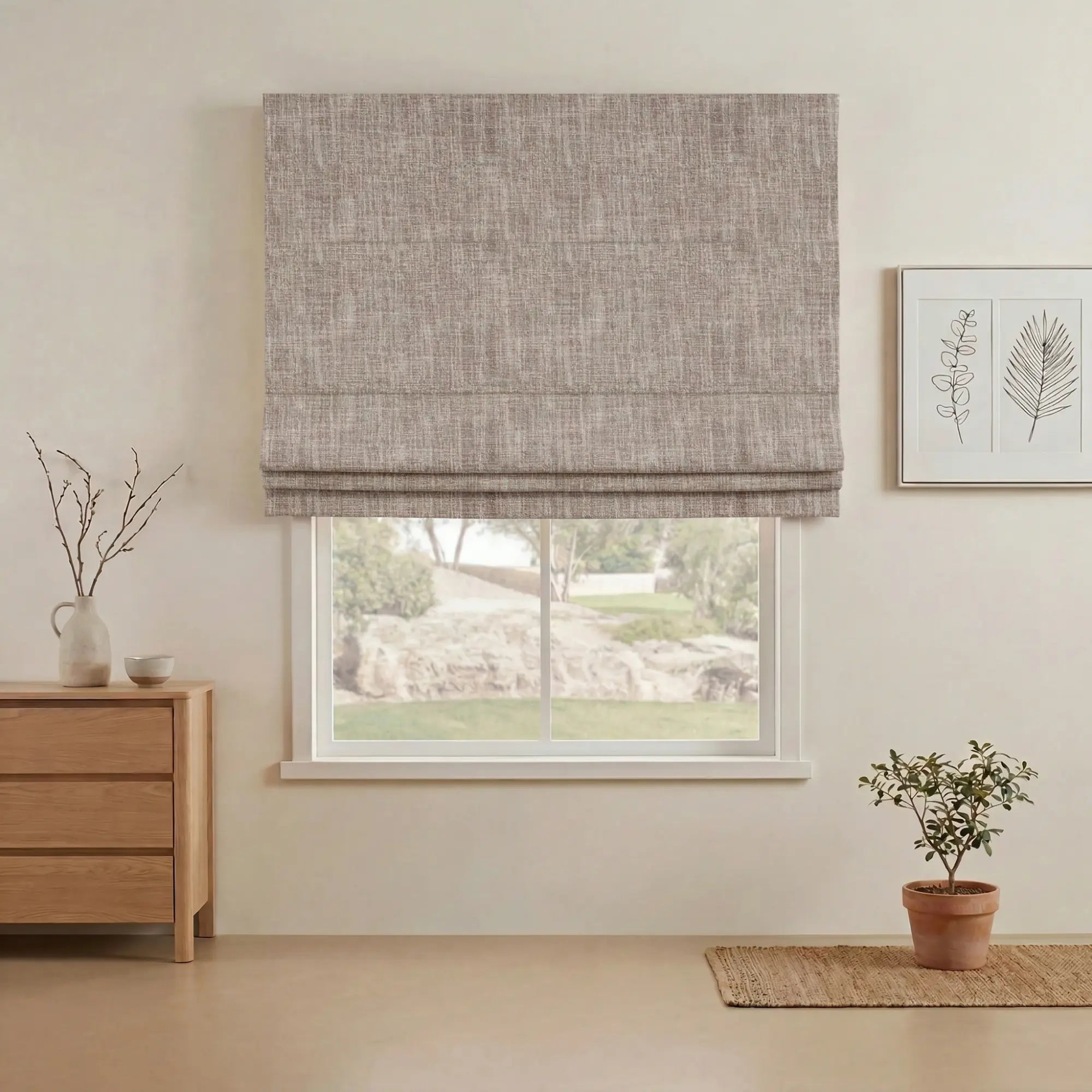 Grovefall Blackout Roman Shades | Bamboo Texture | Custom Made