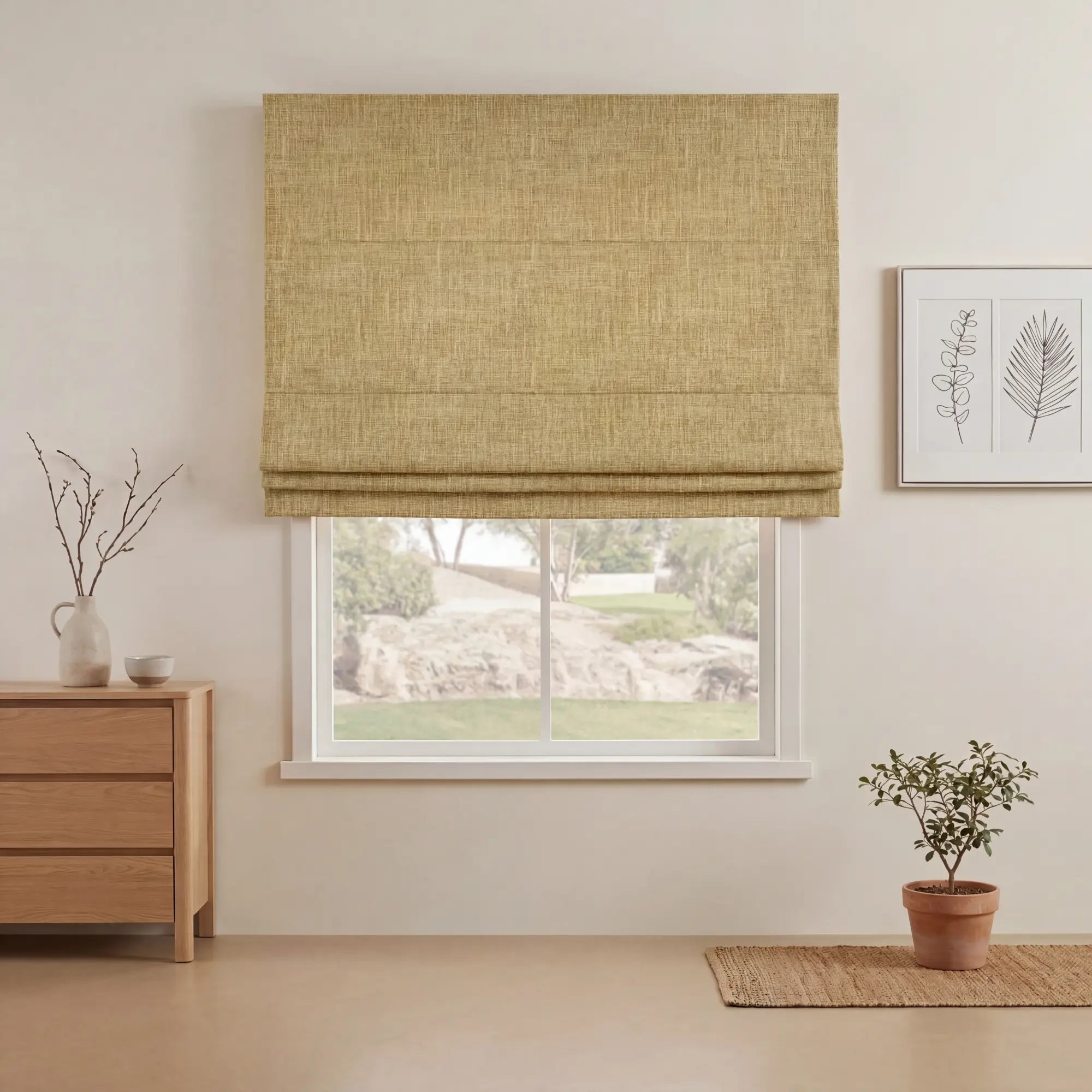 Grovefall Blackout Roman Shades | Bamboo Texture | Custom Made