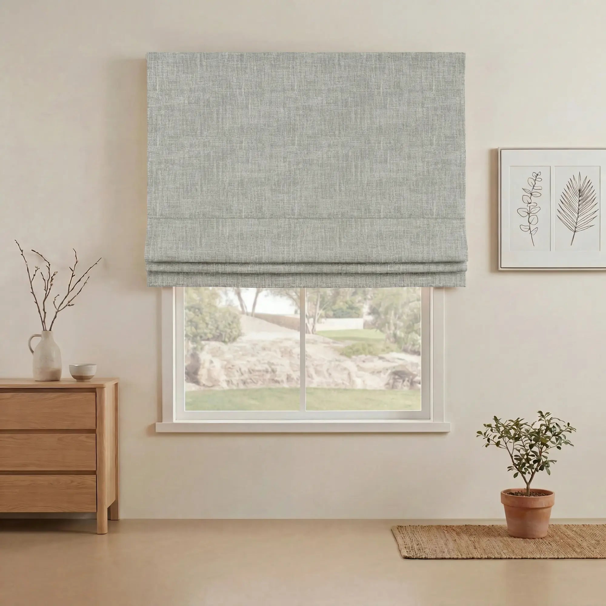 Grovefall Blackout Roman Shades | Bamboo Texture | Custom Made