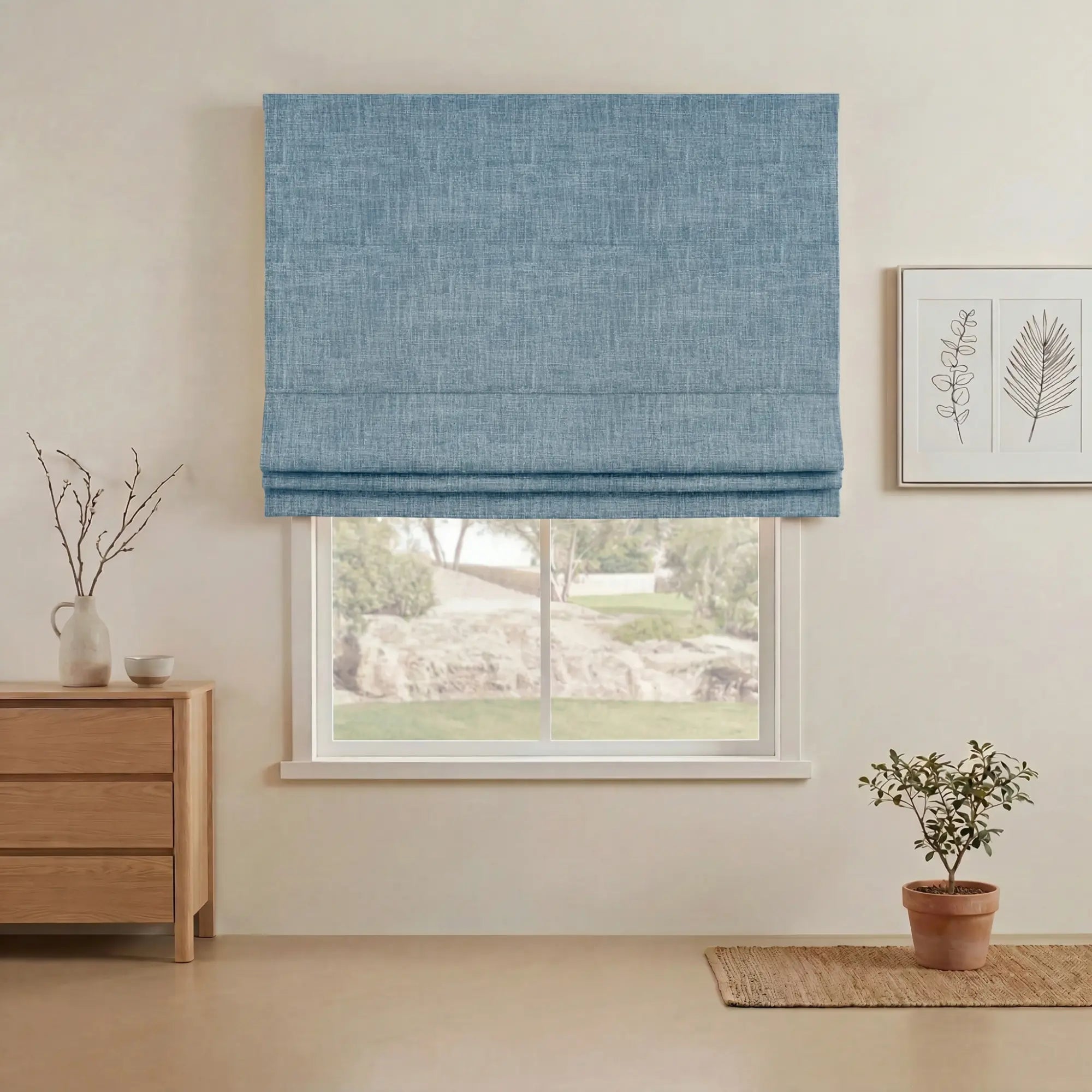 Grovefall Blackout Roman Shades | Bamboo Texture | Custom Made