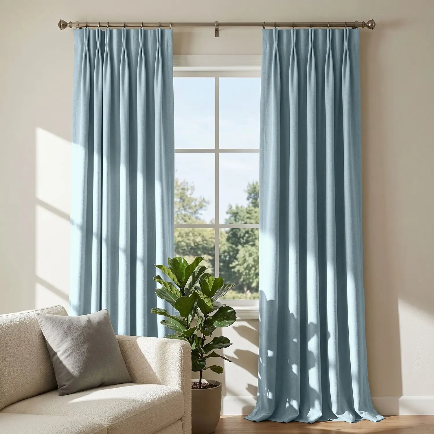 Custom Blackout Curtain - Aqua Mist in room