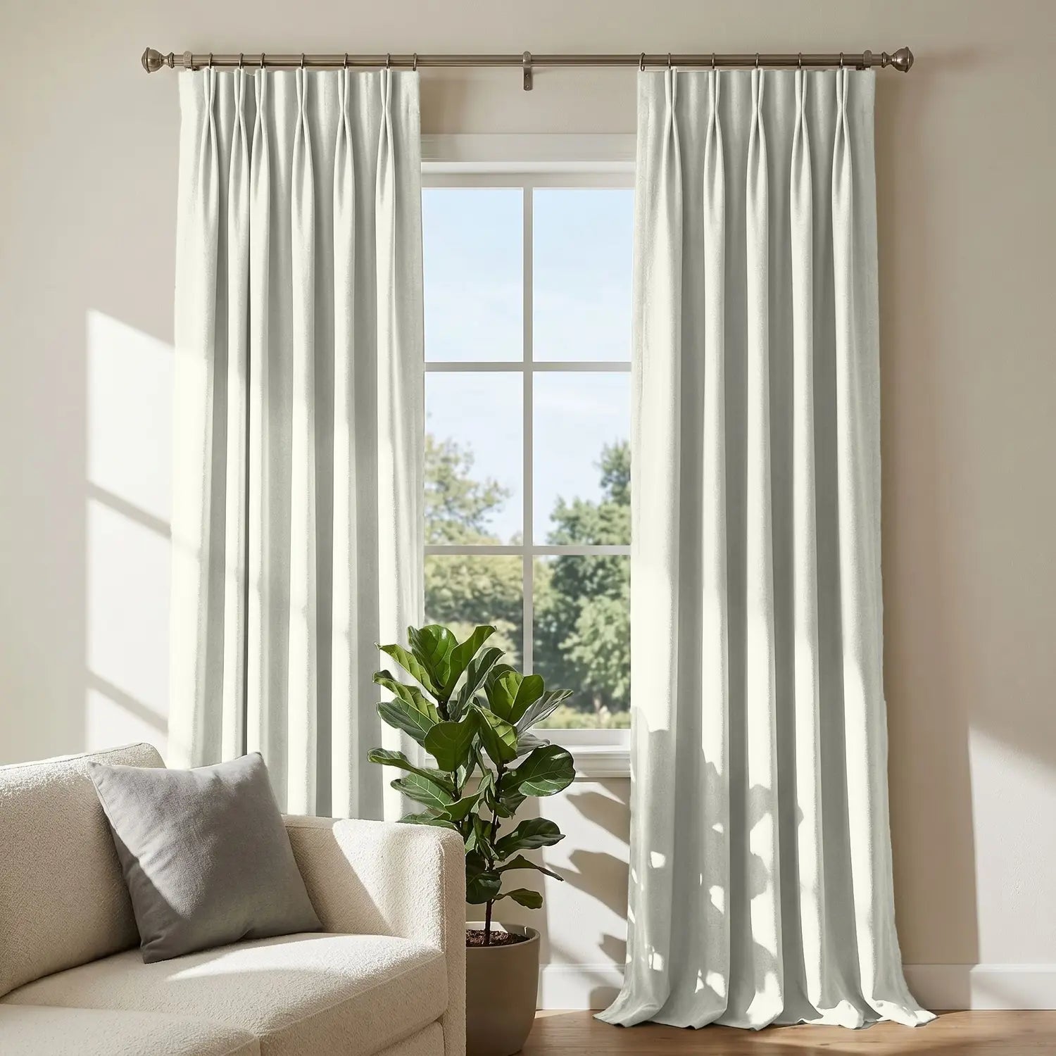 Custom Blackout Curtain - Ivory in room
