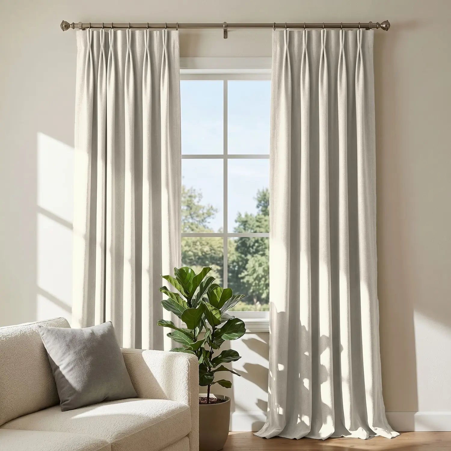 Custom Blackout Curtain - Almond Cream in room