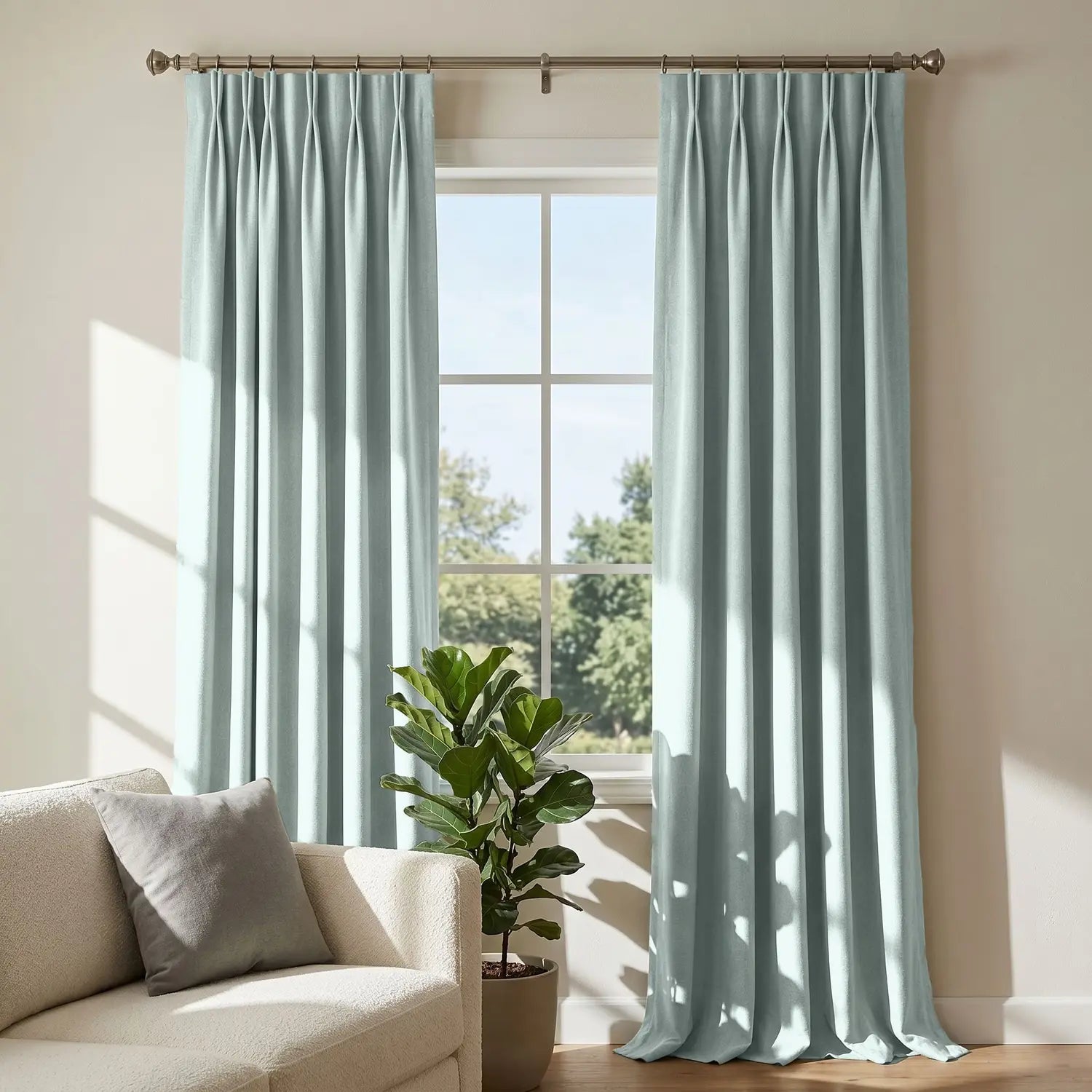 Custom Blackout Curtain - Silver Grey in room