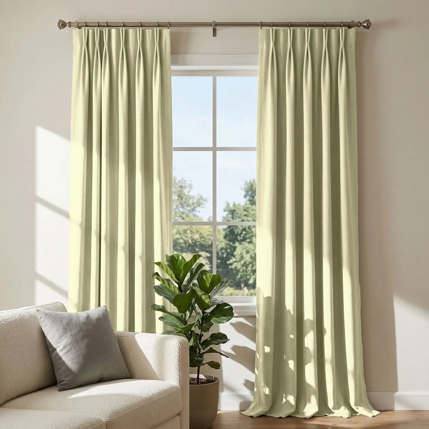 Custom Blackout Curtain - Golden Wheat in room
