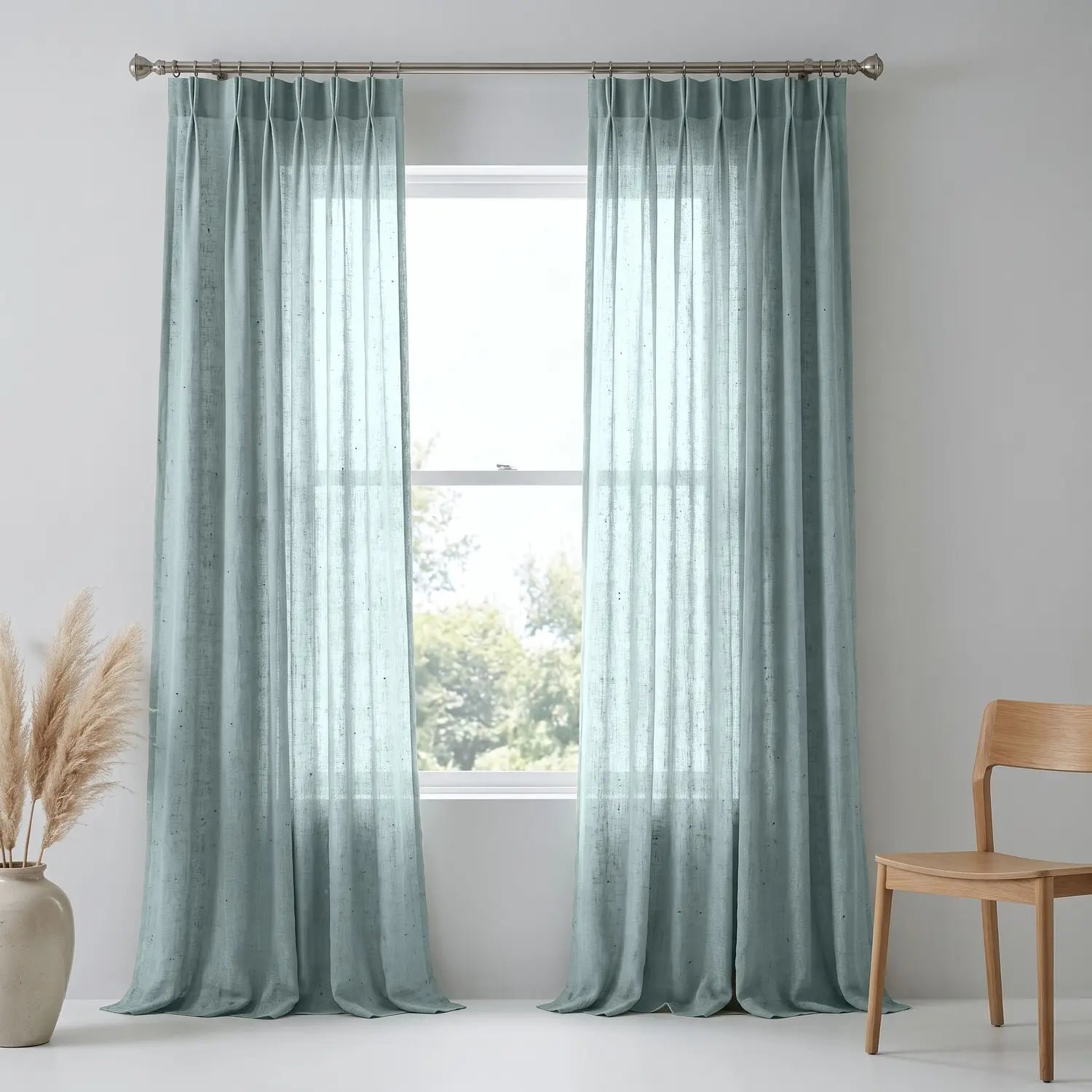 Custom Blackout Curtain - Silver Grey in room