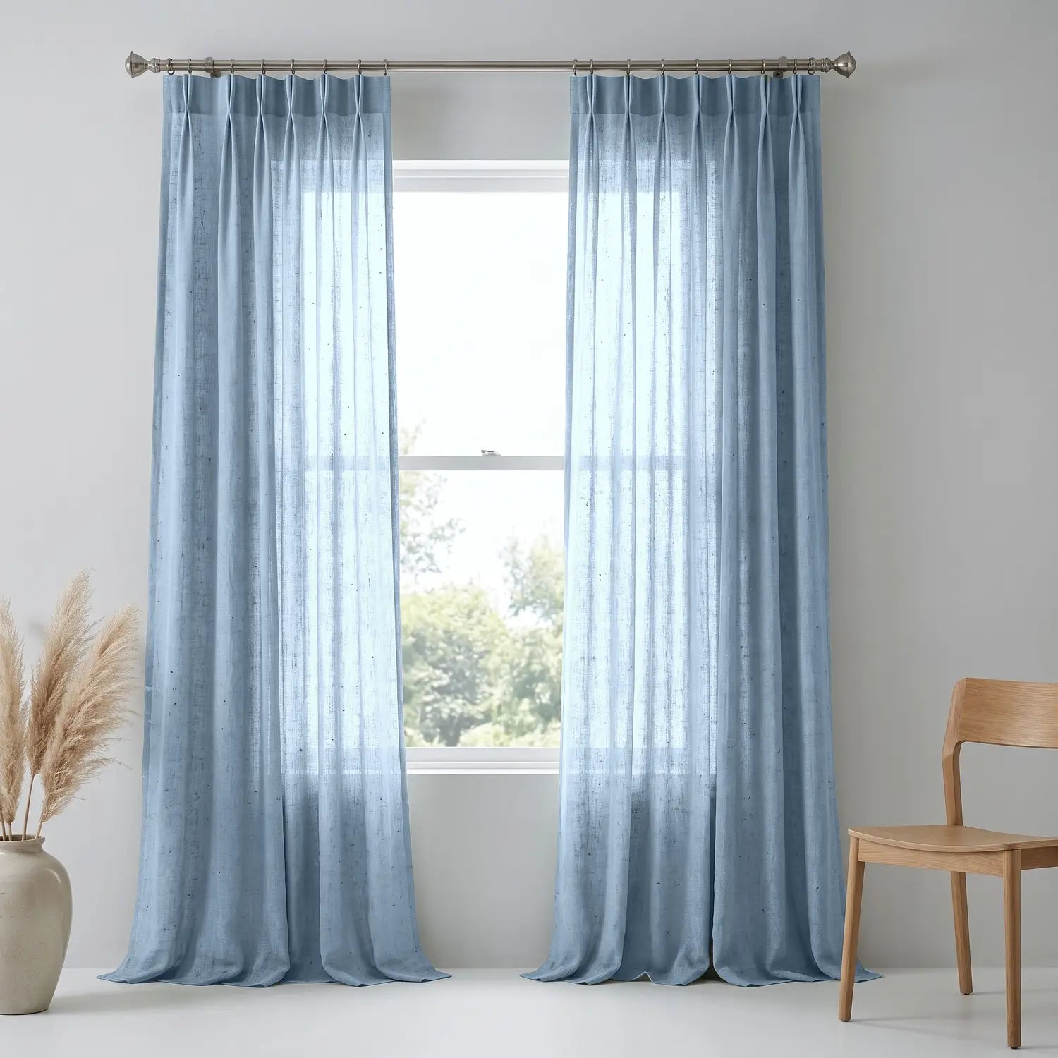 Custom Blackout Curtain - Powder Blue in room