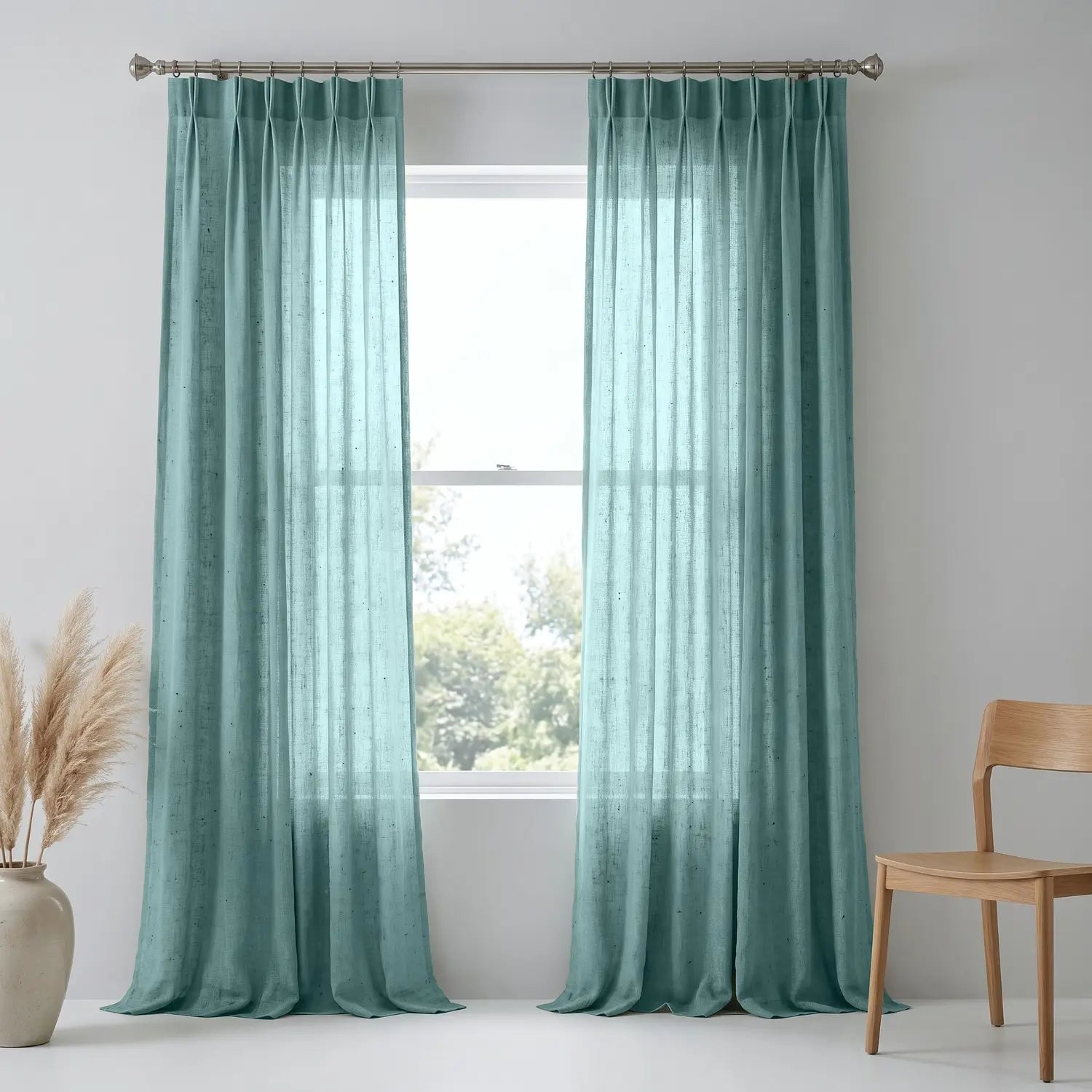 Custom Blackout Curtain - Aqua Mist in room