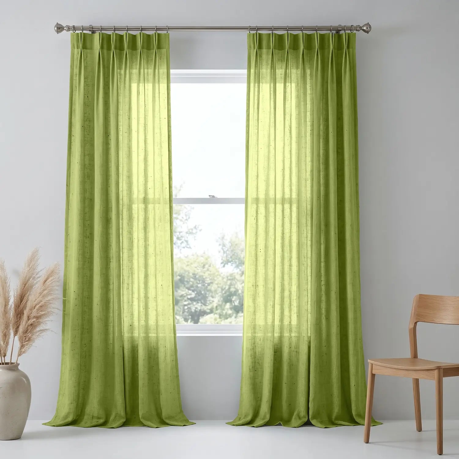 Custom Blackout Curtain - Sage Green in room