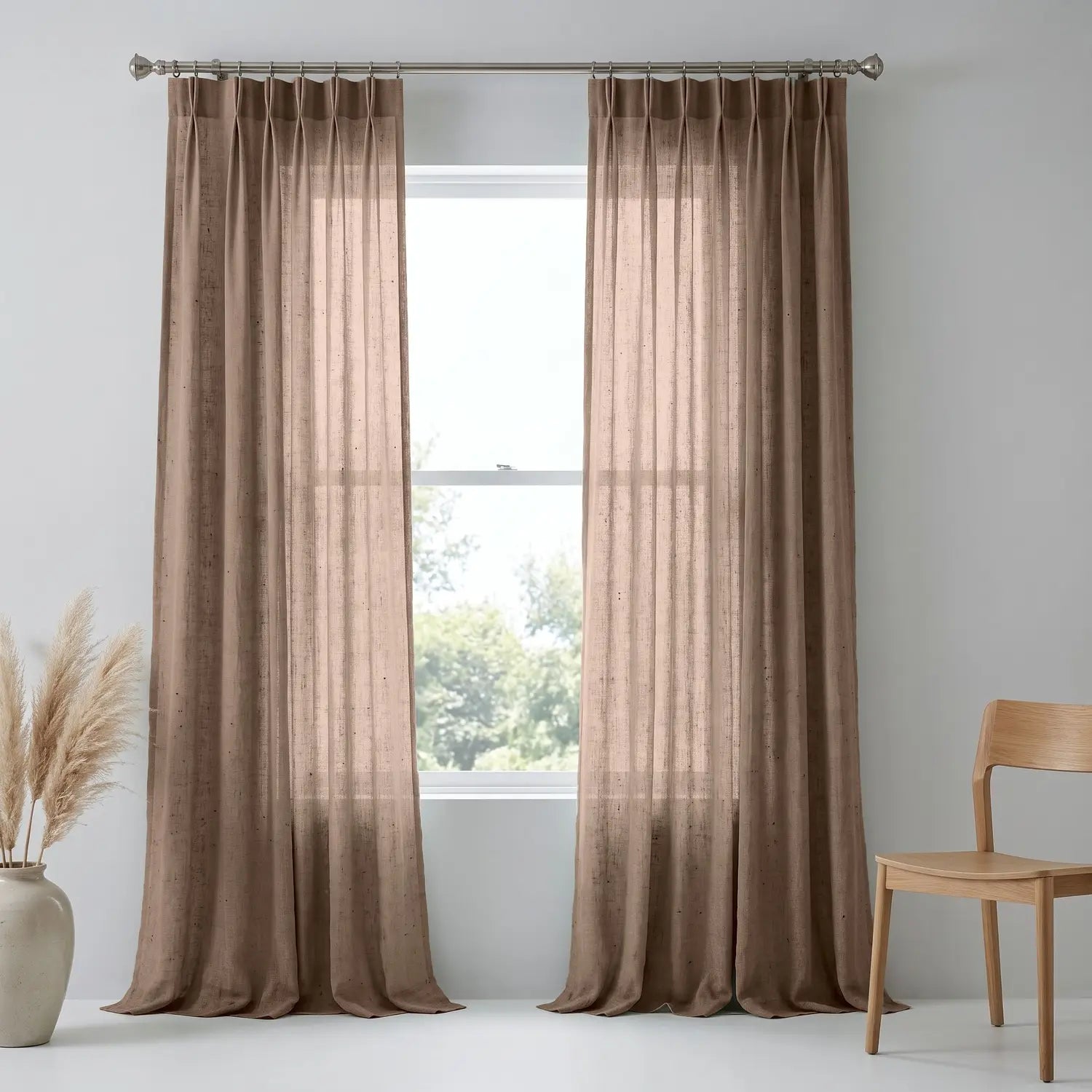 Custom Blackout Curtain - Latte Brown in room