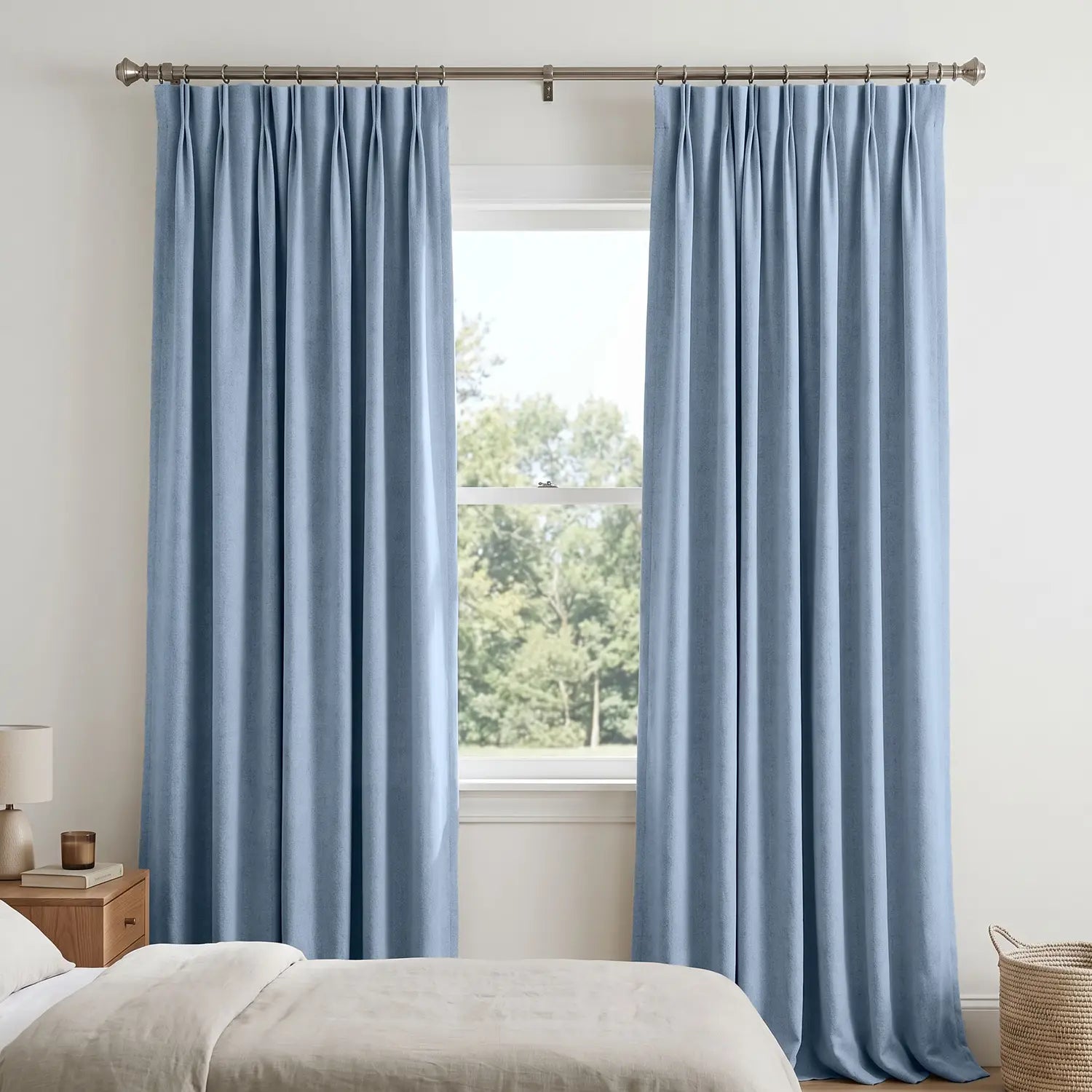 Custom Blackout Curtain - Powder Blue in room