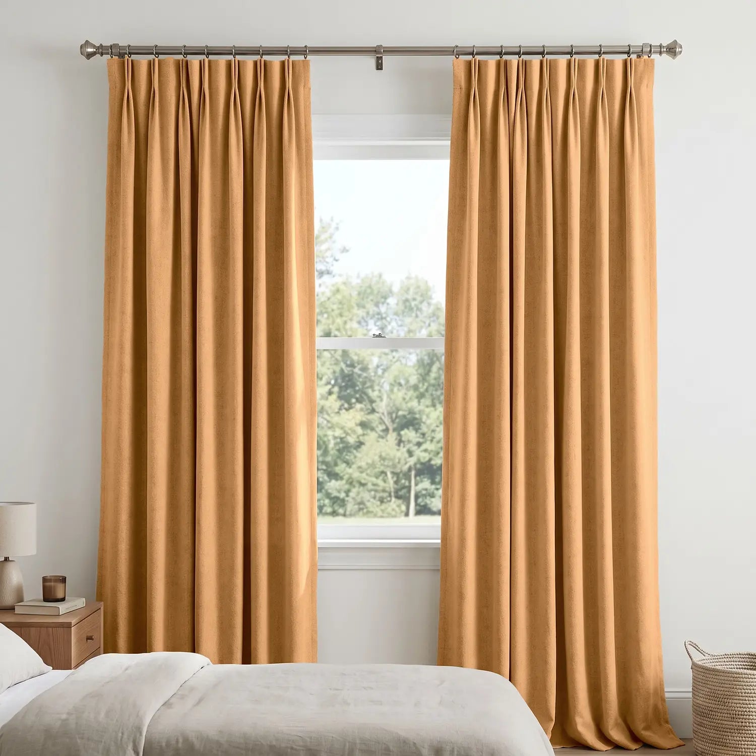 Custom Blackout Curtain - Peach Clay in room