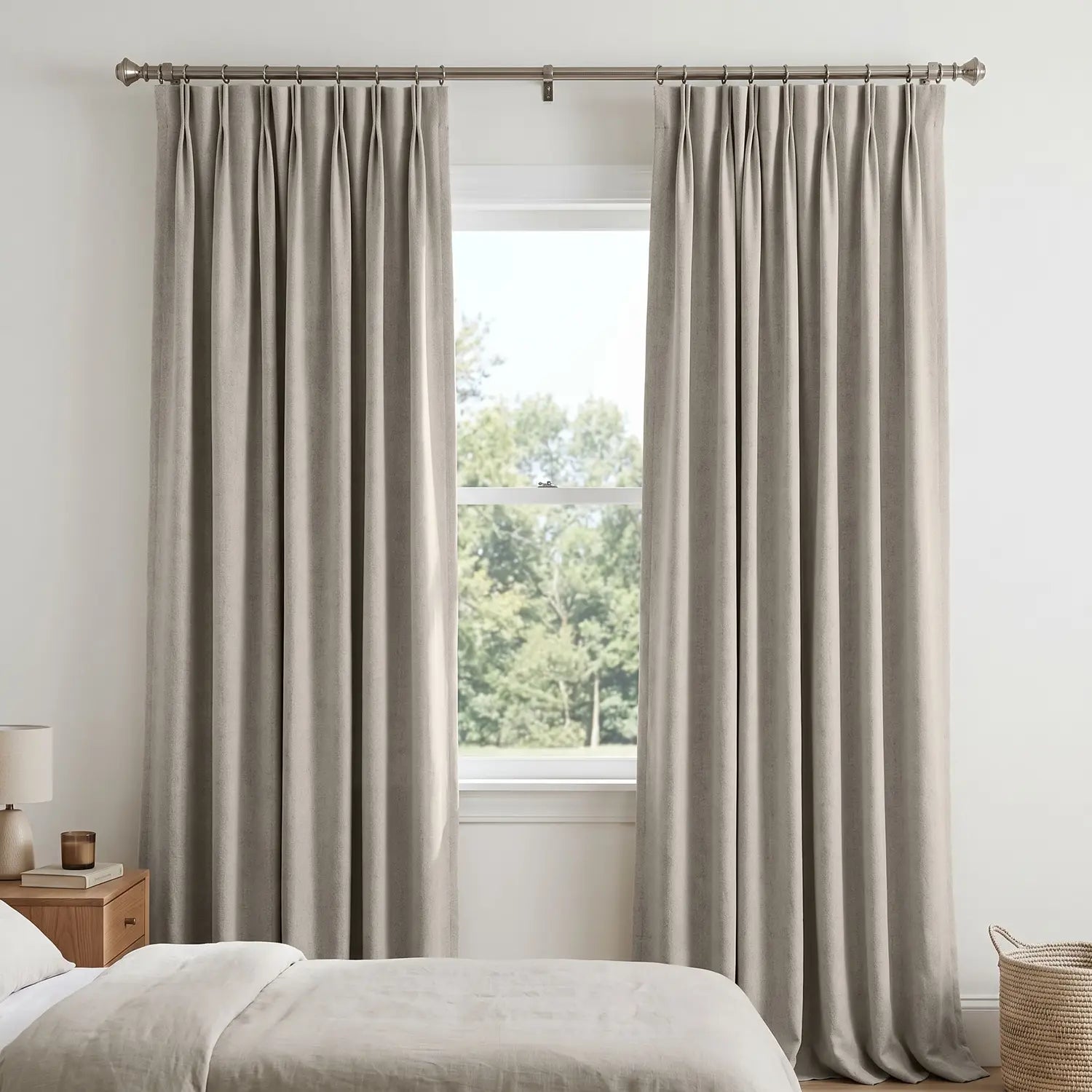 Custom Blackout Curtain - Greige in room