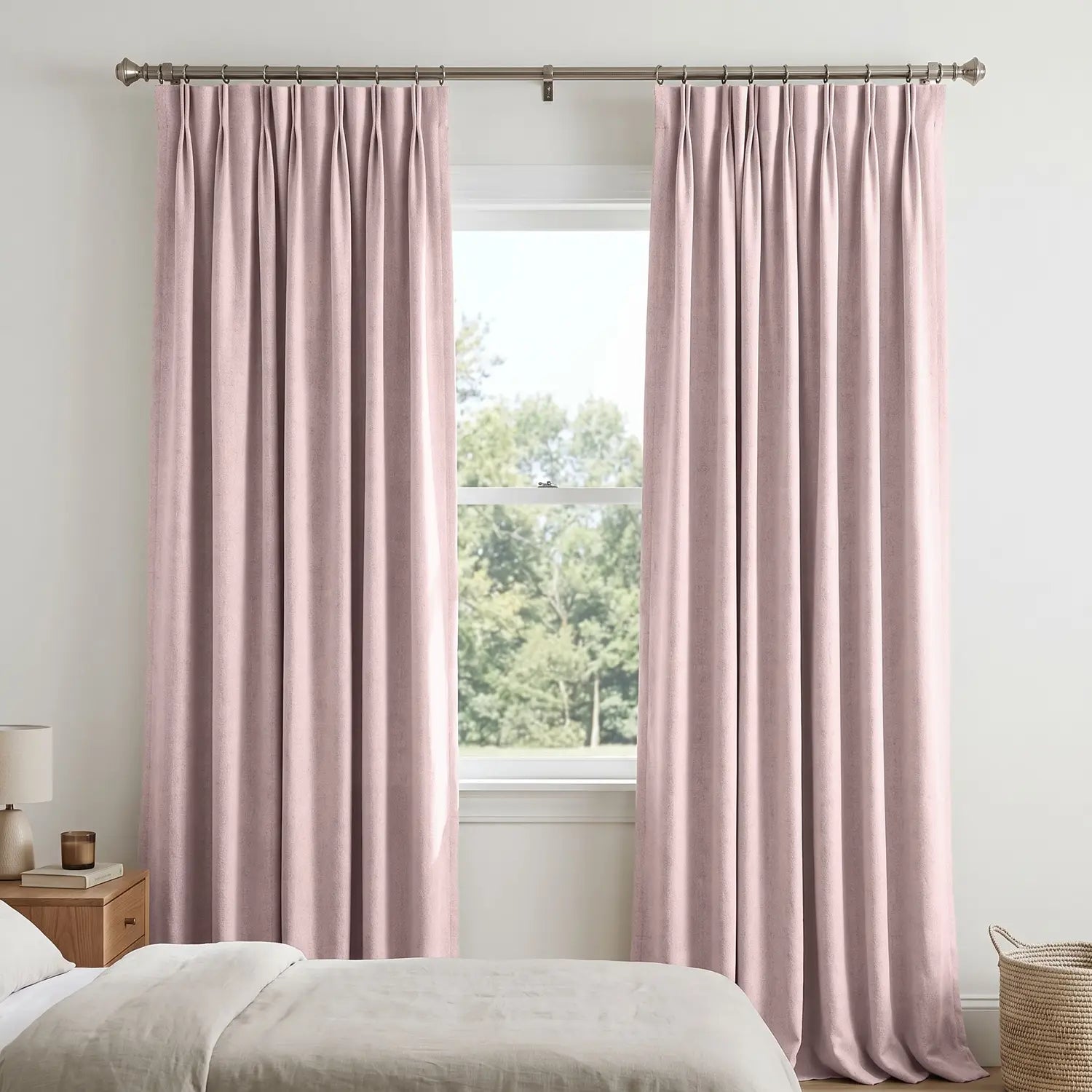 Custom Blackout Curtain - Blush Red in room