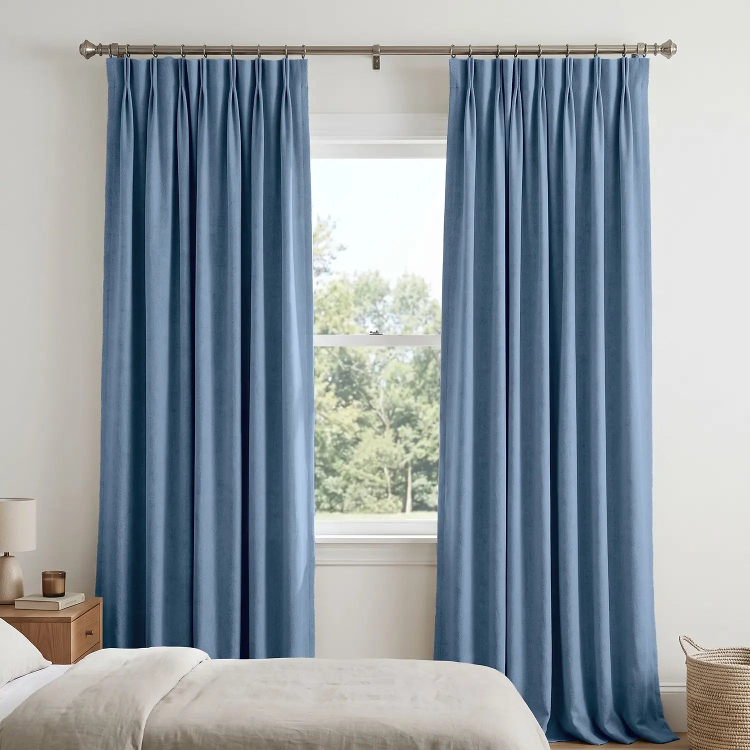 Custom Blackout Curtain - Sky Blue in room