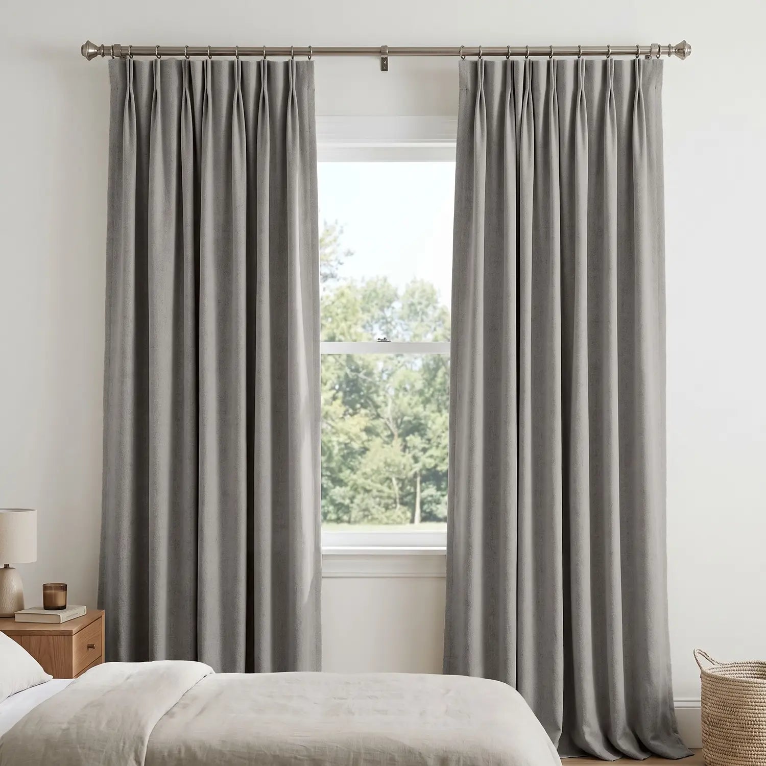 Custom Blackout Curtain - Warm Taupe in room