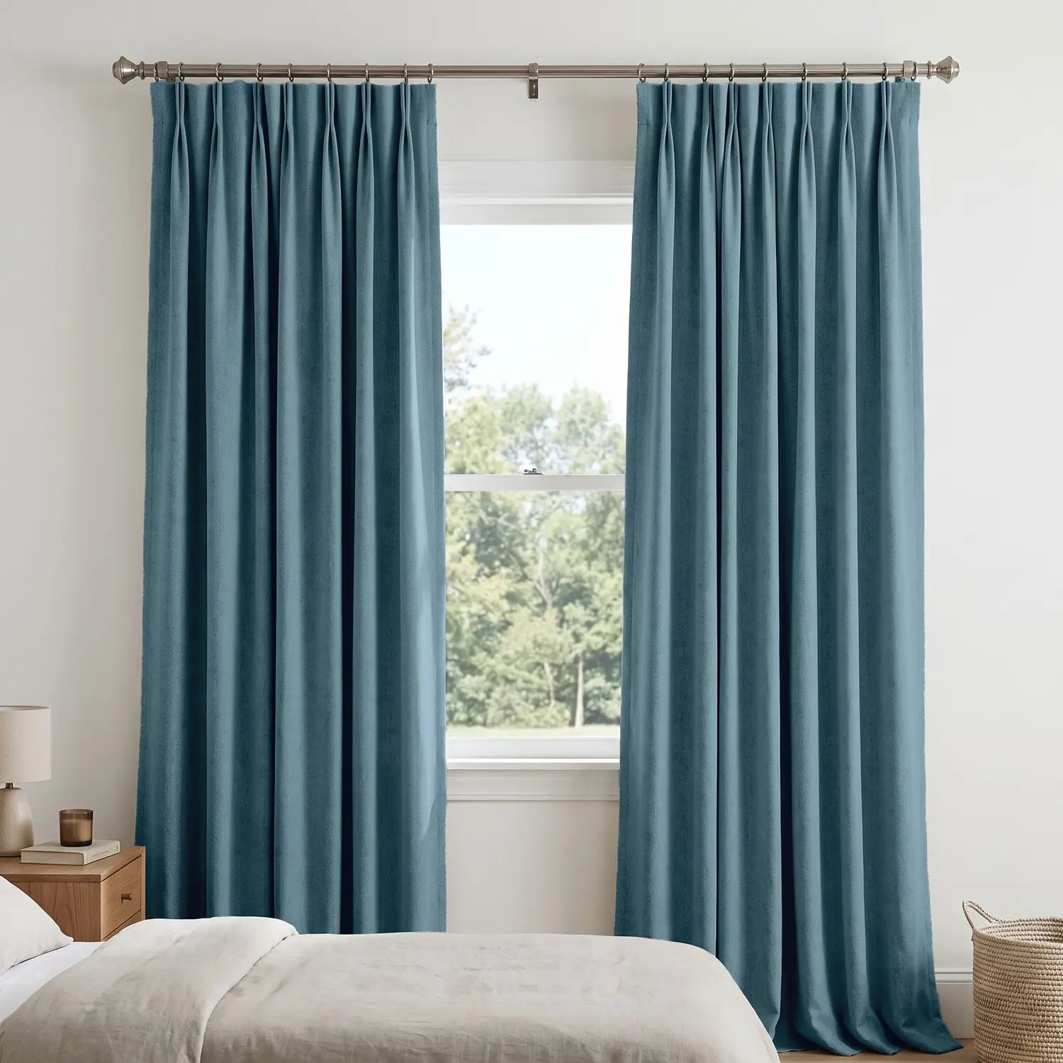 Custom Blackout Curtain - Pine Teal in room