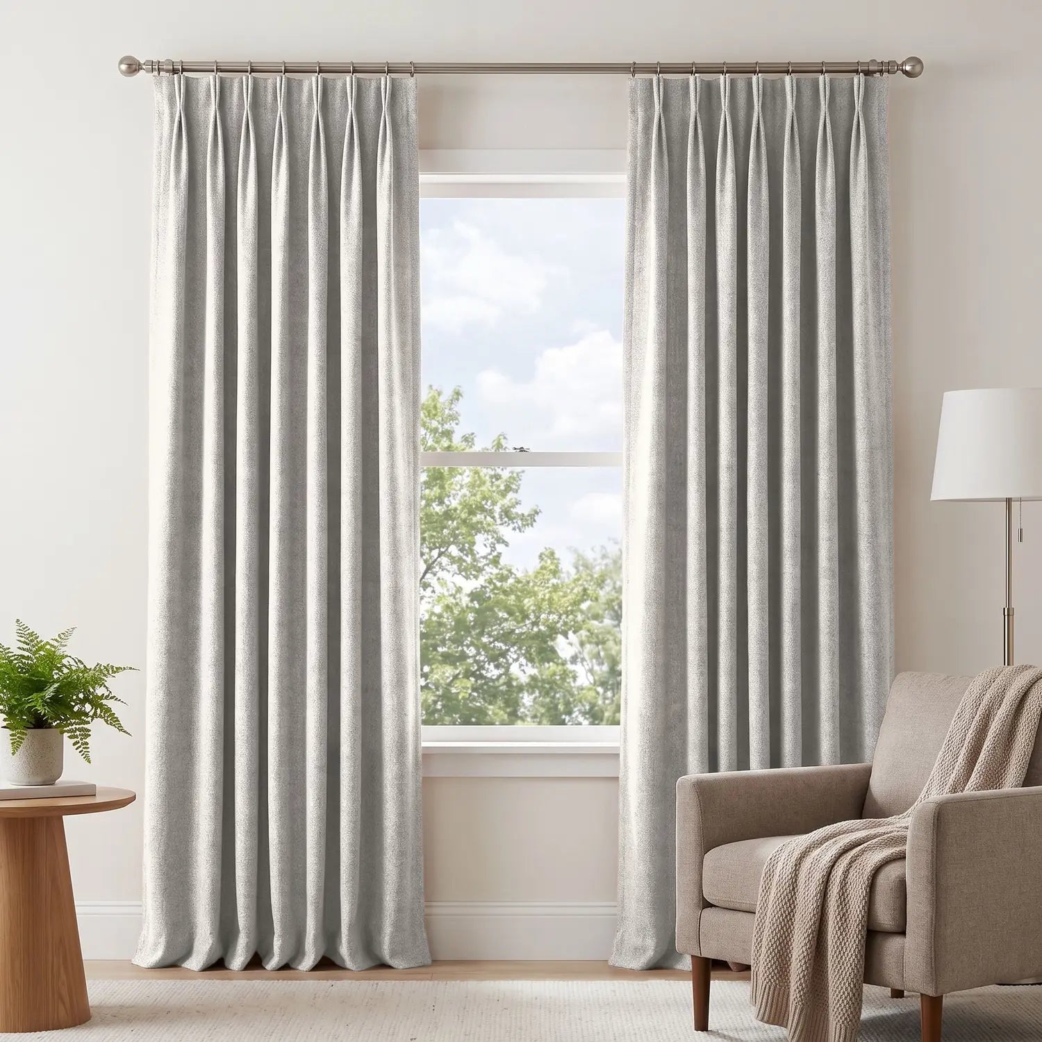 Custom Blackout Curtain - Oat Beige in room