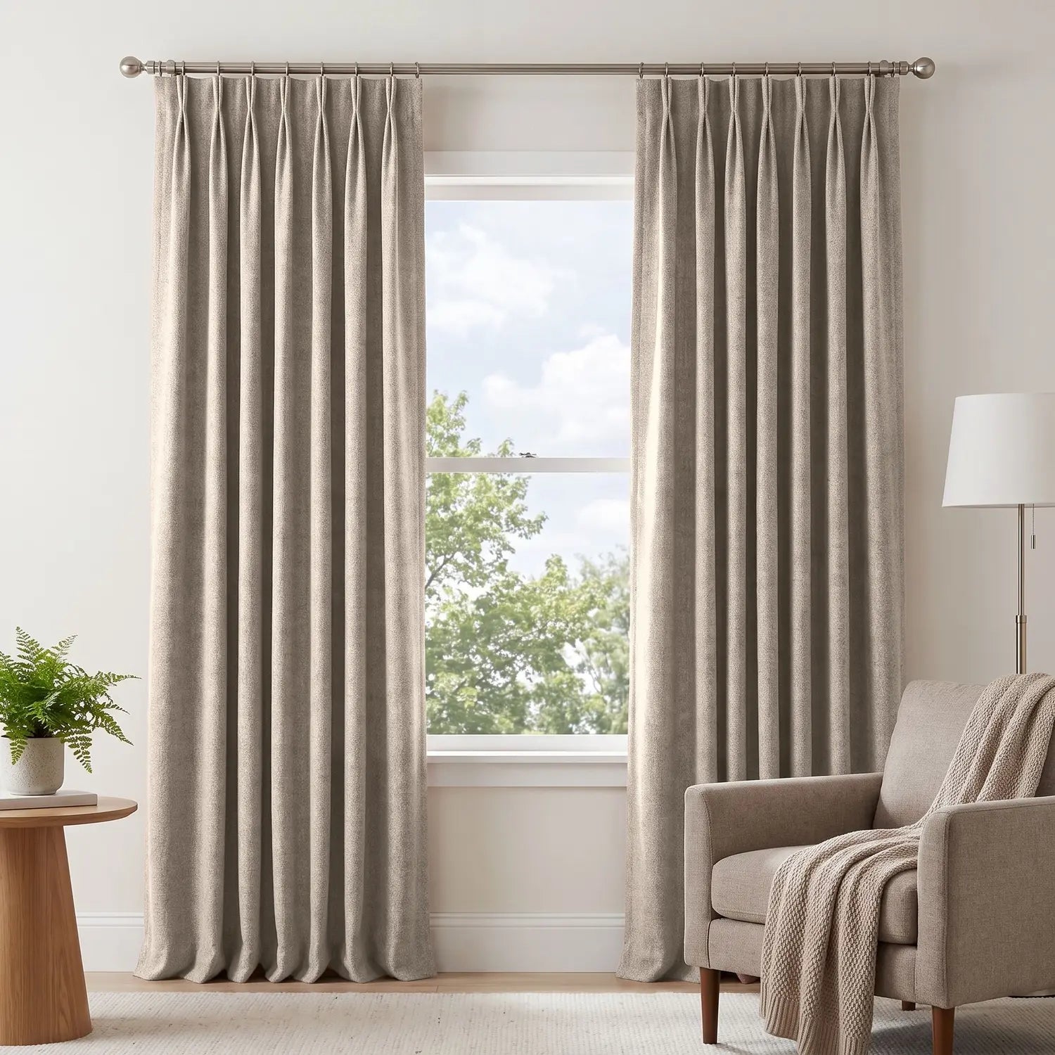 Custom Blackout Curtain - Clay Taupe in room