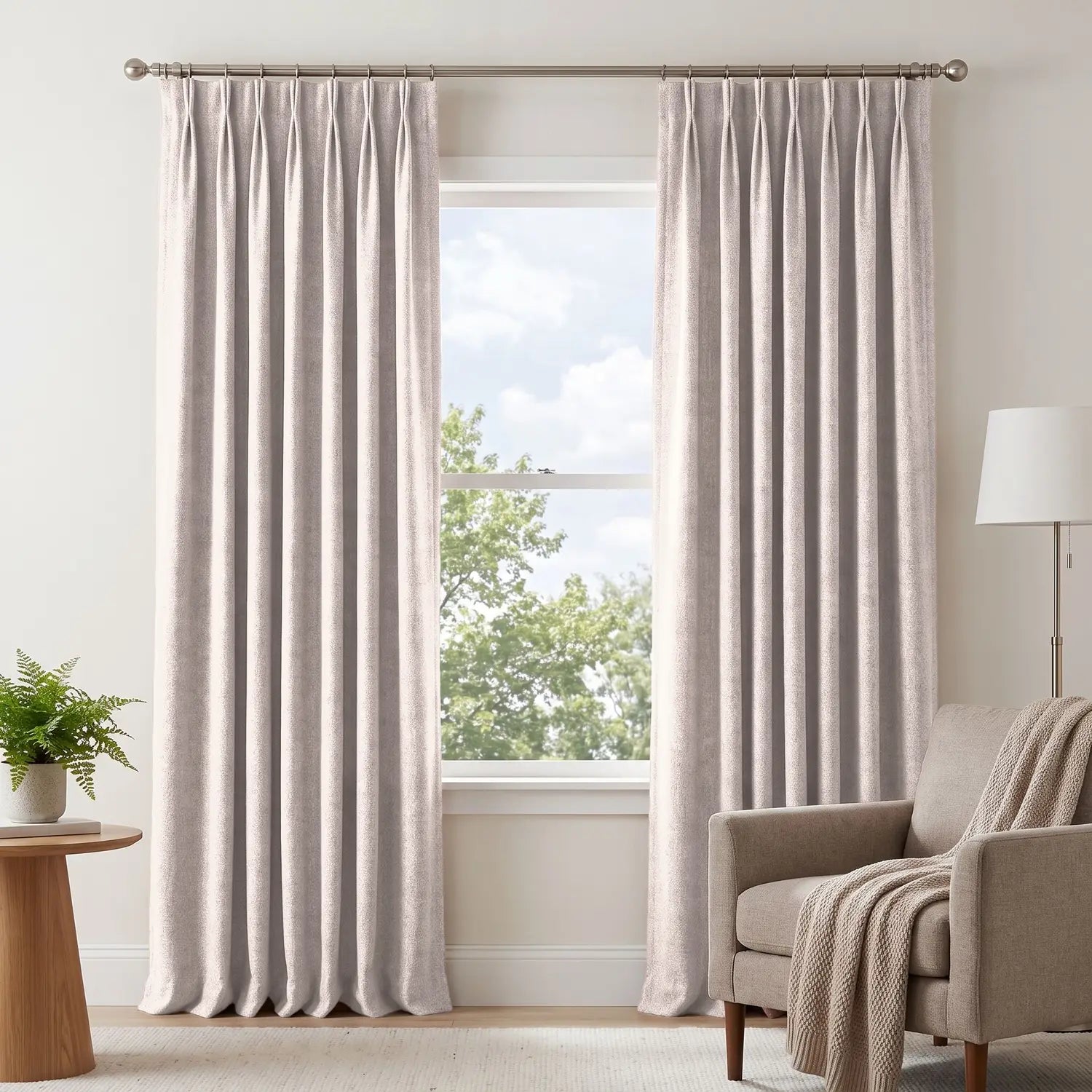 Custom Blackout Curtain - Almond Cream in room