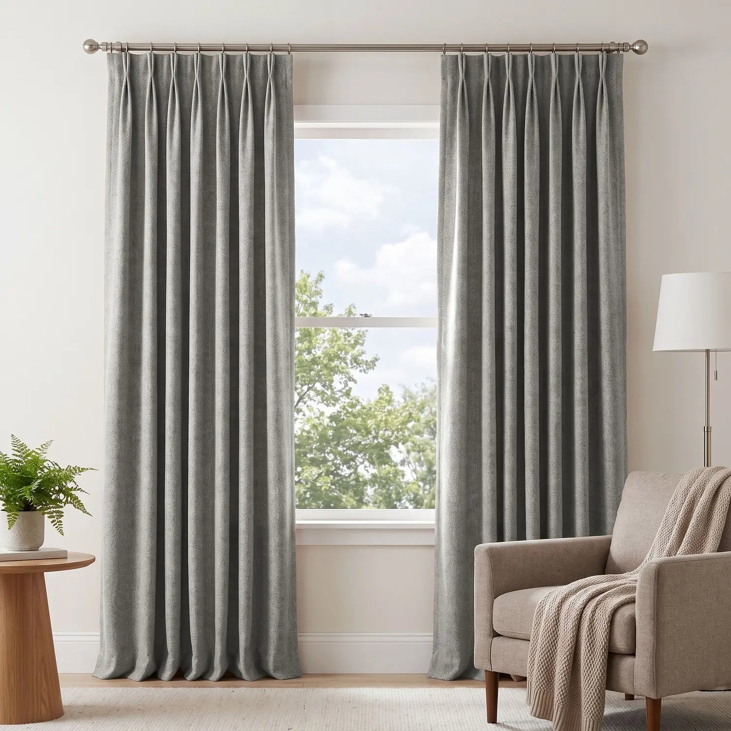 Custom Blackout Curtain - Sandstone in room