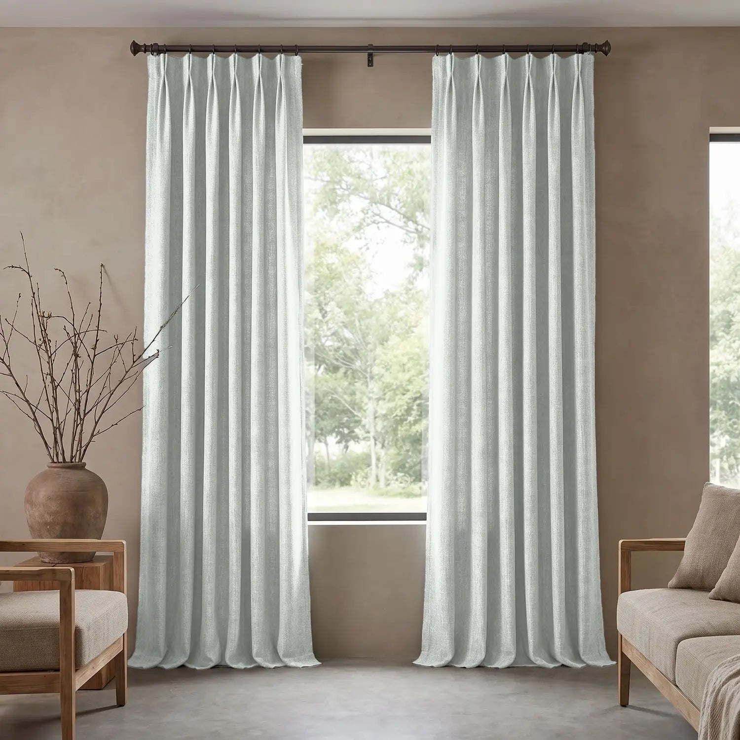 Custom Blackout Curtain - Ivory in room