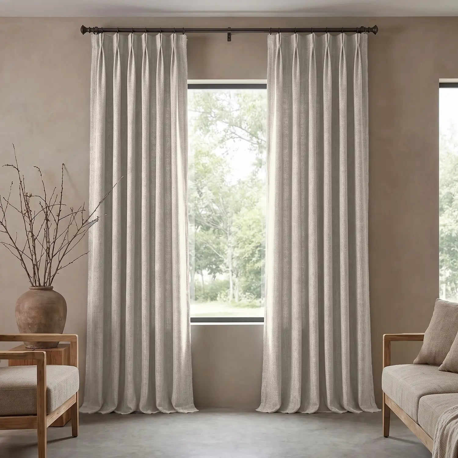 Custom Blackout Curtain - Peach Clay in room