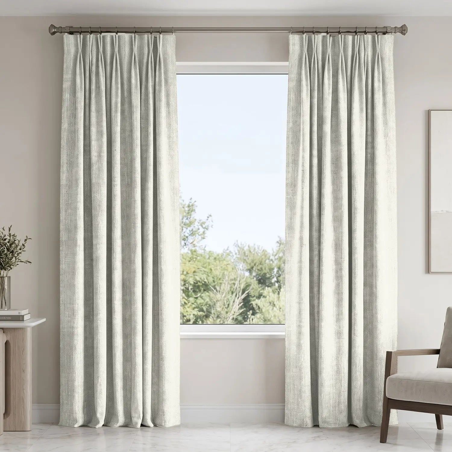 Custom Blackout Curtain - Almond Cream in room