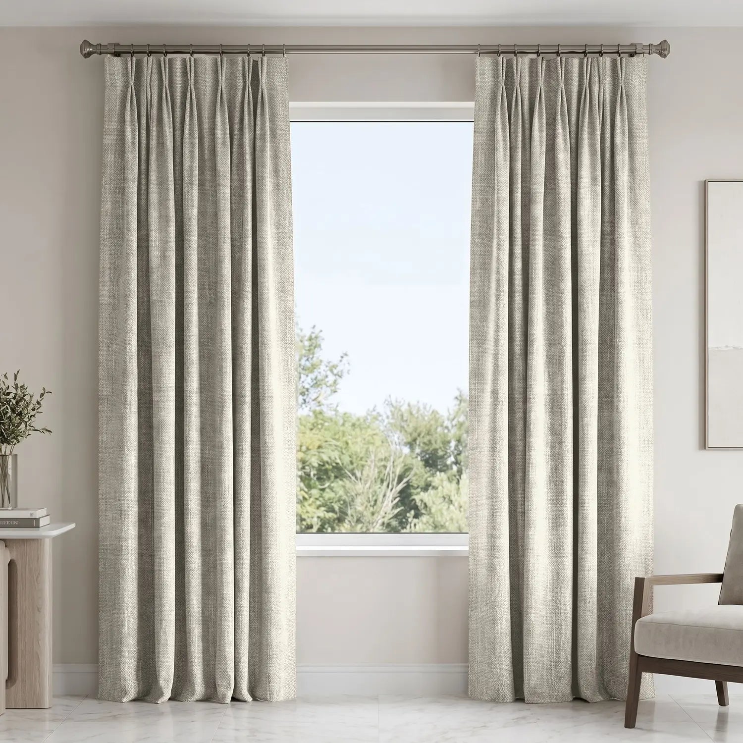 Custom Blackout Curtain - Greige in room