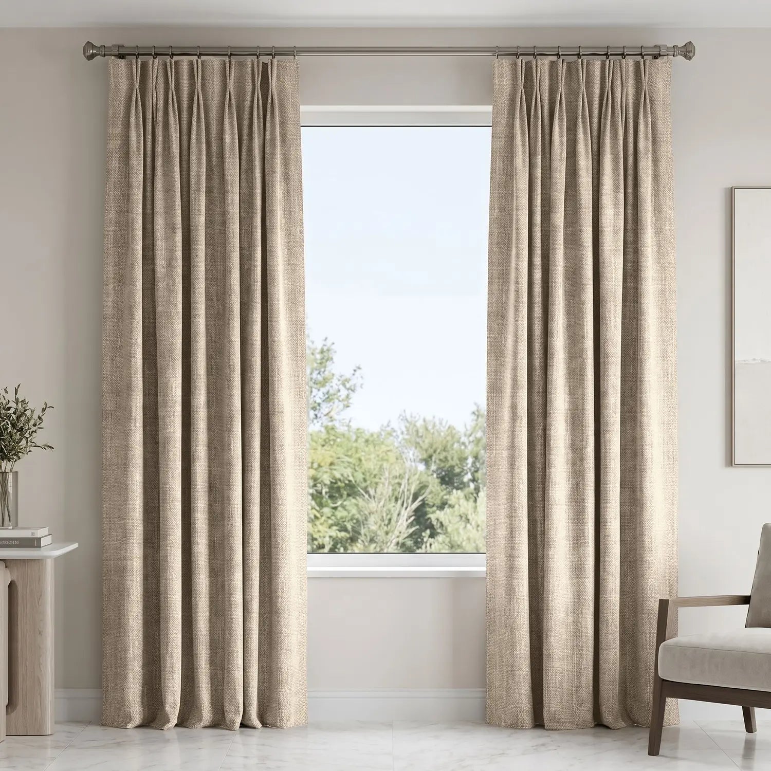 Custom Blackout Curtain - Clay Orange in room