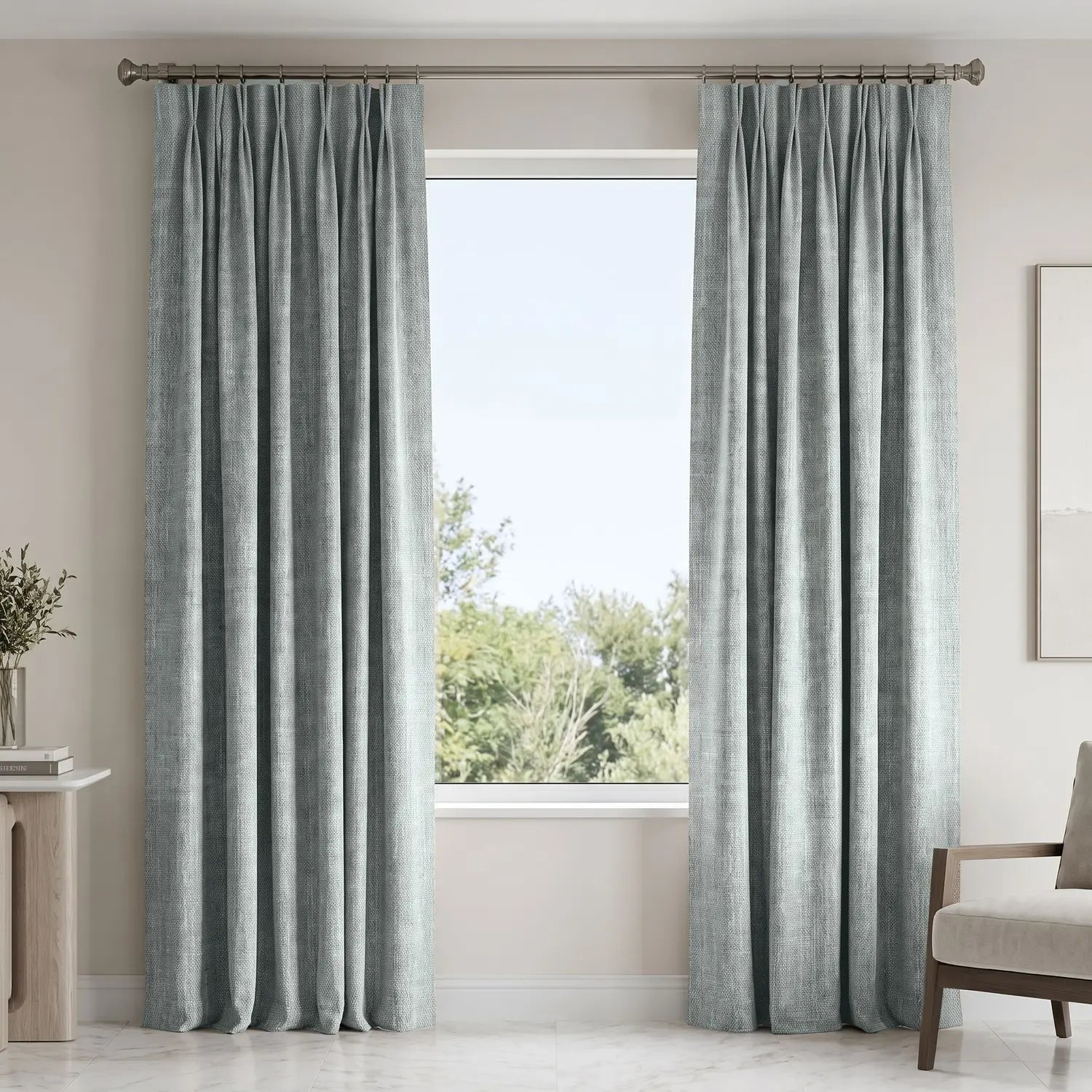 Custom Blackout Curtain - Ash Grey in room