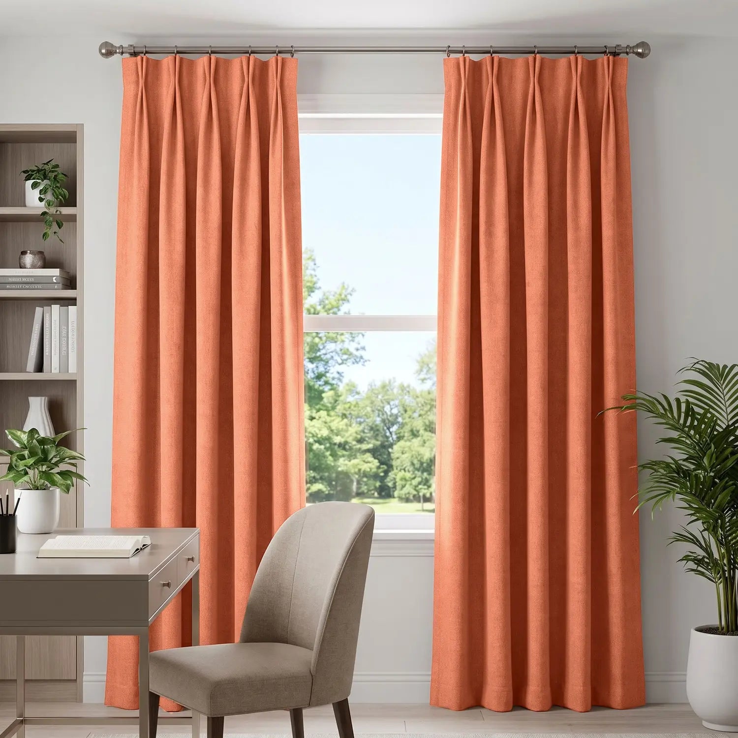 Custom Blackout Curtain - Blush Red in room