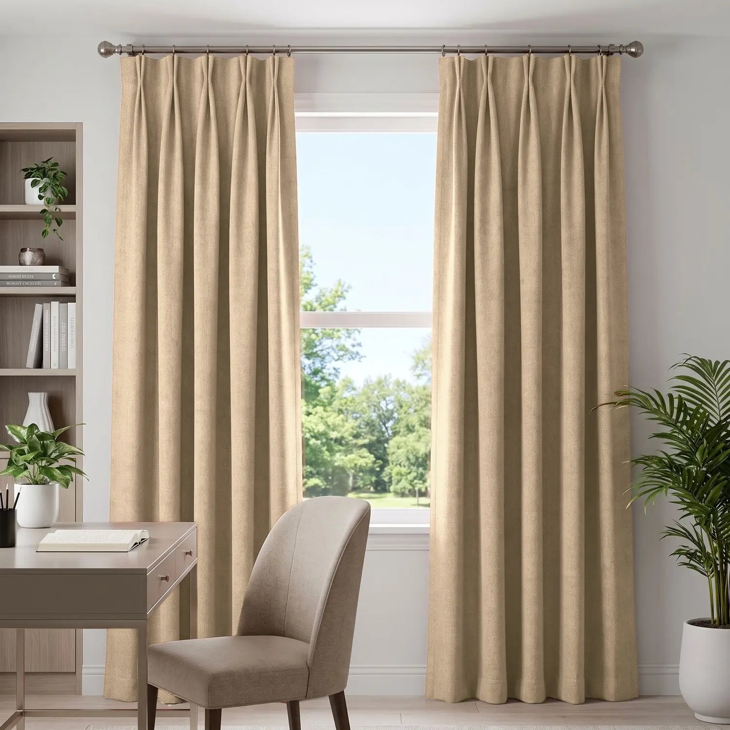 Custom Blackout Curtain - Peach Clay in room